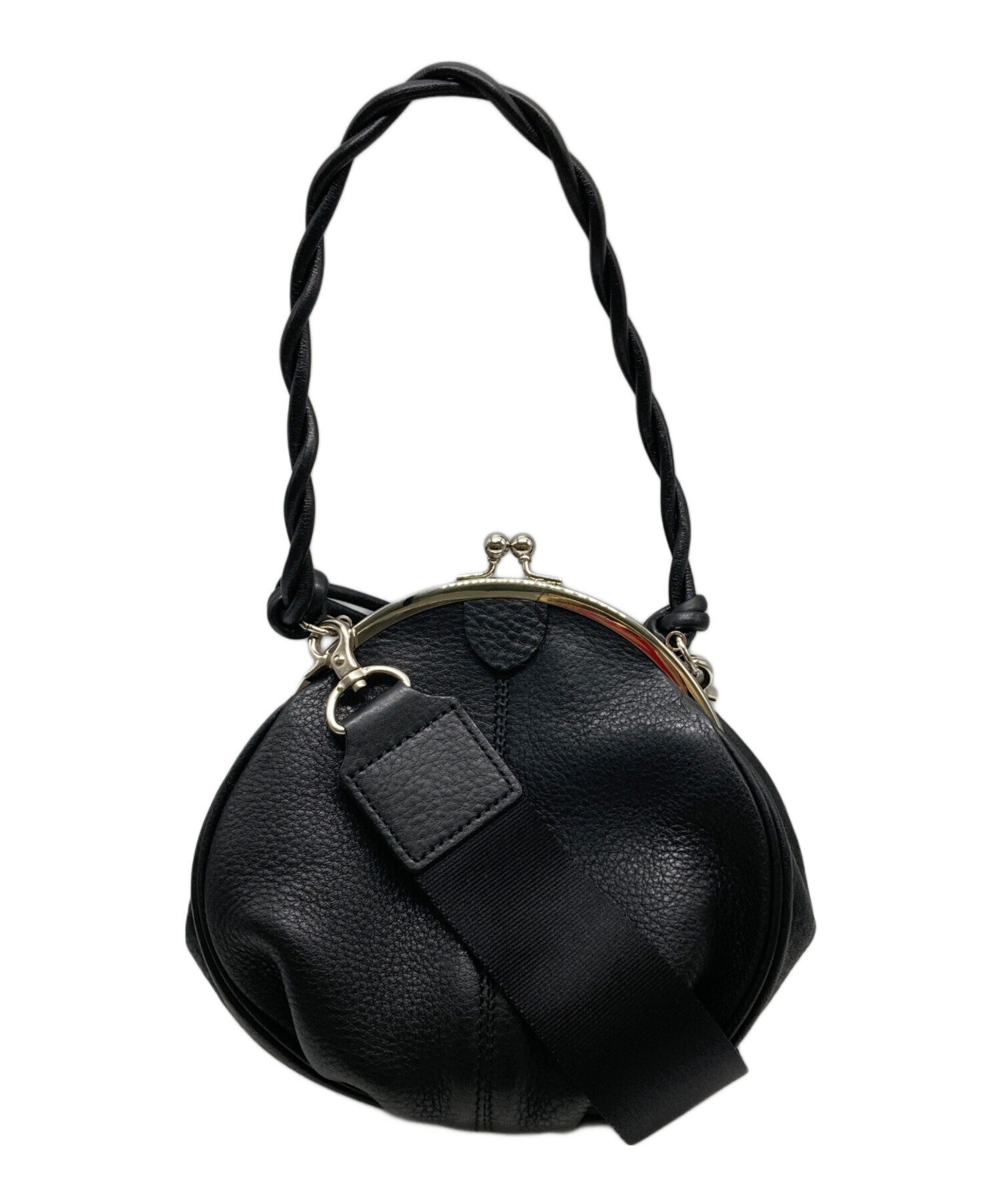 中古・古着通販】Y's (ワイズ) ガマ口2WAYショルダーバッグ ブラック