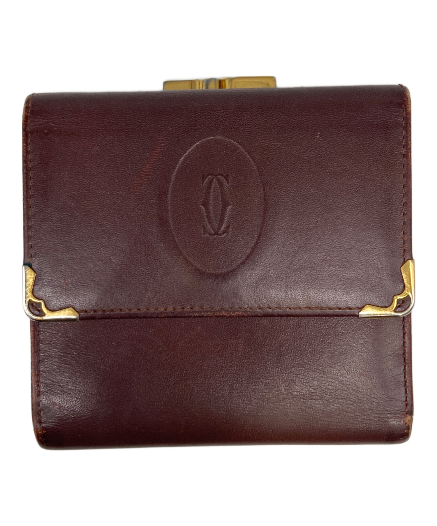 未使用保管品 Cartier マストライン 三つ折り財布 がま口 送料無料 中古・古着通販】Cartier (カルティエ) マストラインがま口三つ折り