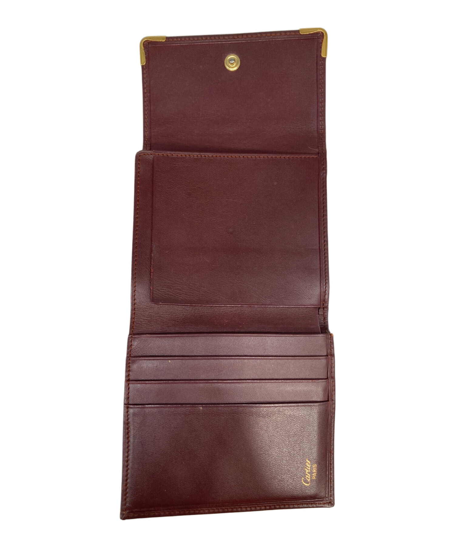 中古・古着通販】Cartier (カルティエ) マストラインがま口三つ折り 中古・古着通販】Cartier (カルティエ) マストラインがま口三つ折り