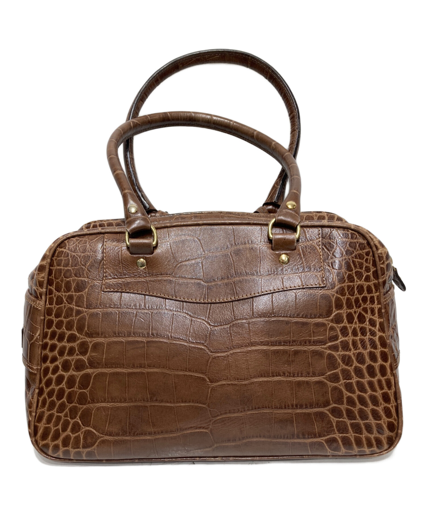 J&M DAVIDSON デヴィッドソン ボストンバッグ　本革　クロコ　ブラウン 中古・古着通販】J&M DAVIDSON (ジェイ＆エム デヴィッドソン