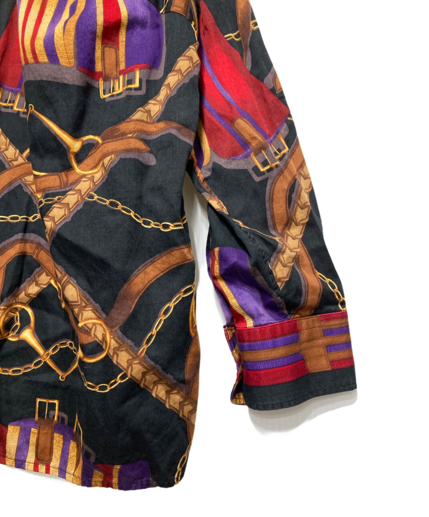 古着　ヴィンテージ　シルクシャツ　lauren 柄　総柄　レトロ　チェーン柄 中古・古着通販】LAUREN RALPH LAUREN (ローレンラルフローレン