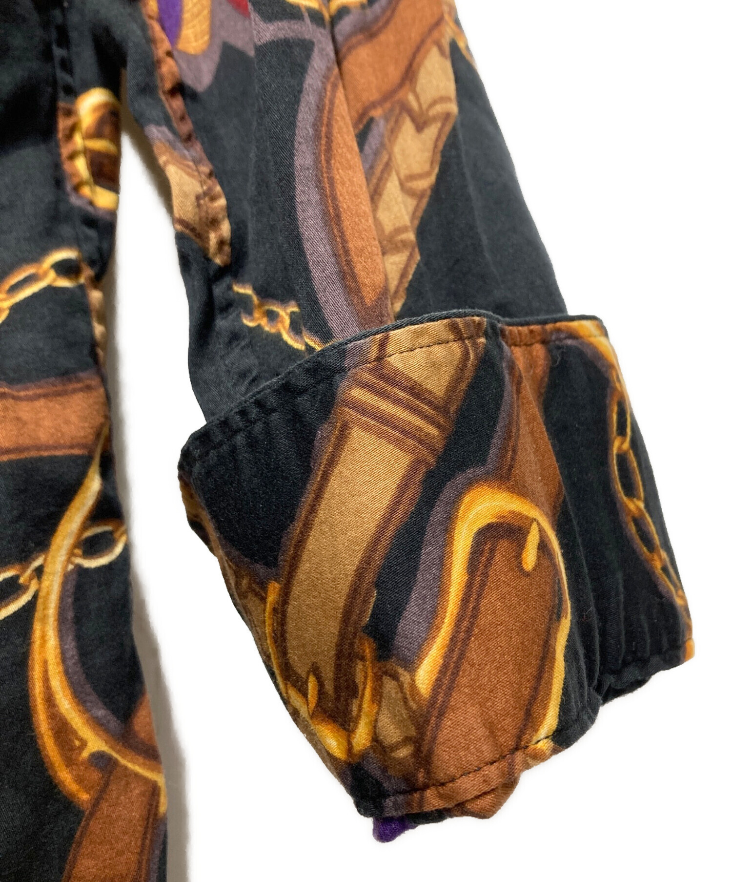 LAUREN RALPH LAUREN　チェーン柄　シャツワンピース　スカーフ柄 中古・古着通販】LAUREN RALPH LAUREN (ローレンラルフローレン