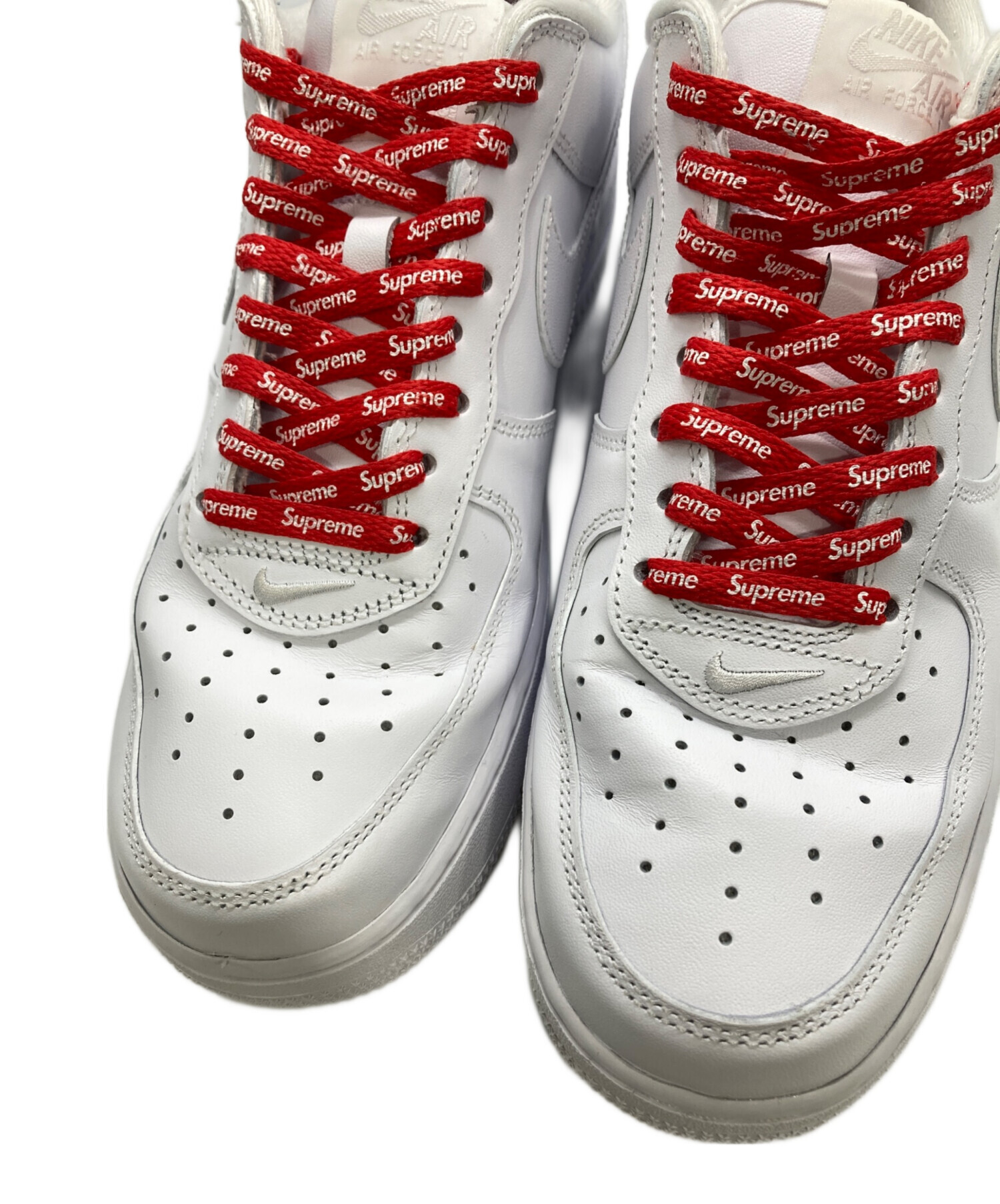 【26cm中古】Supreme✕ナイキ エアフォース1 ロー ホワイト Supreme 新品 シュプリーム SUPREME x ナイキ NIKE AIR FORCE 1 LOW