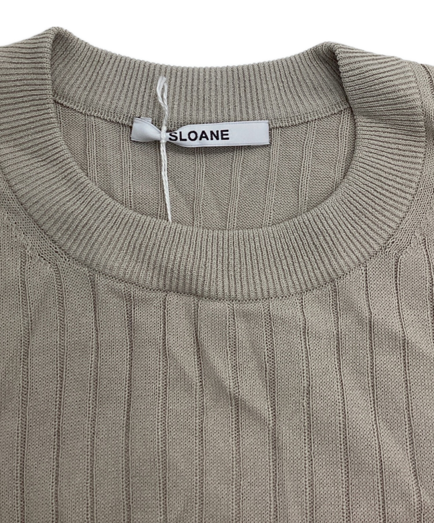中古・古着通販】SLOANE (スローン) 半袖ニット ベージュ サイズ:4