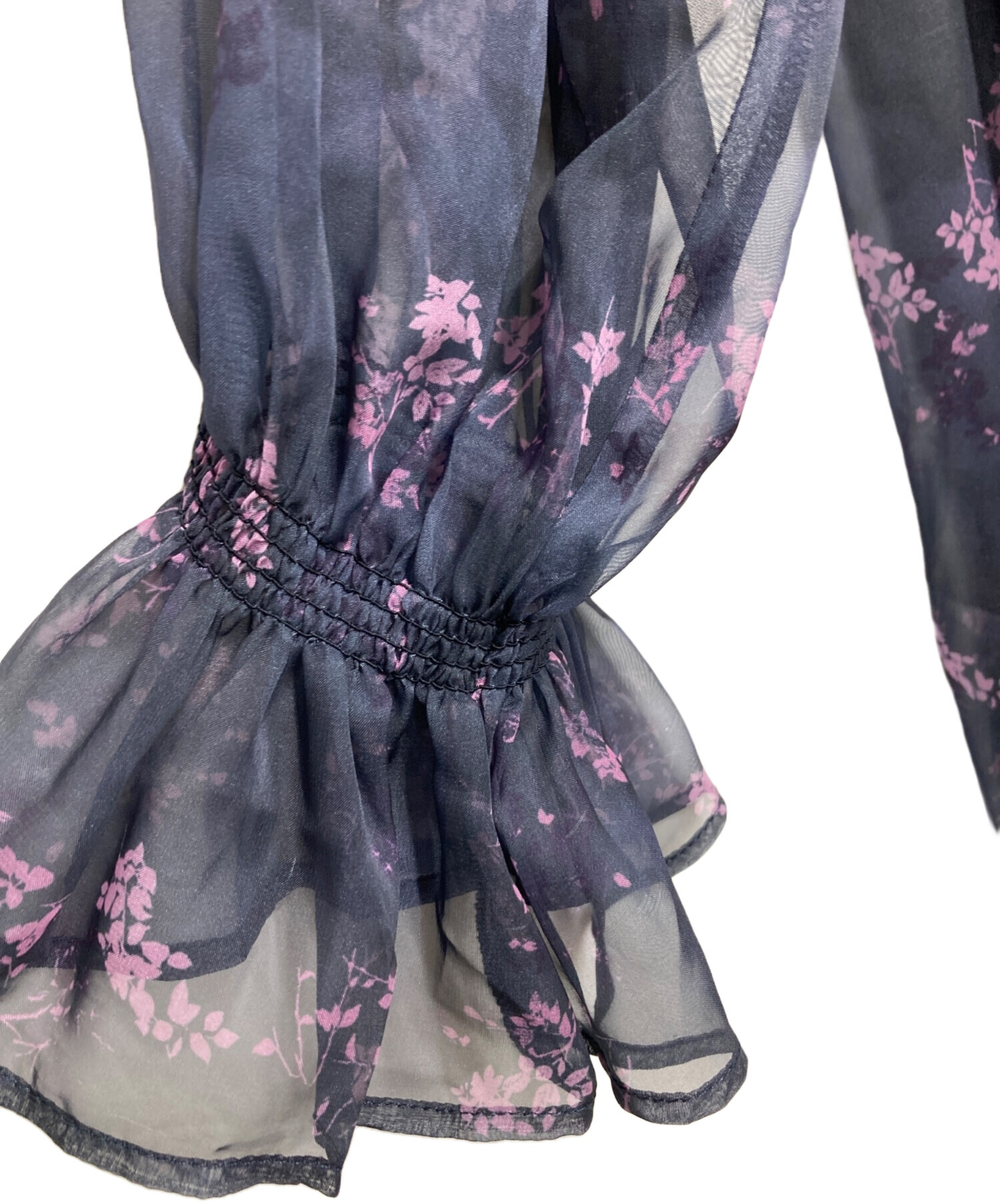 中古・古着通販】AMERI (アメリ) NORA FLOWER LAYERED DRESS ネイビー