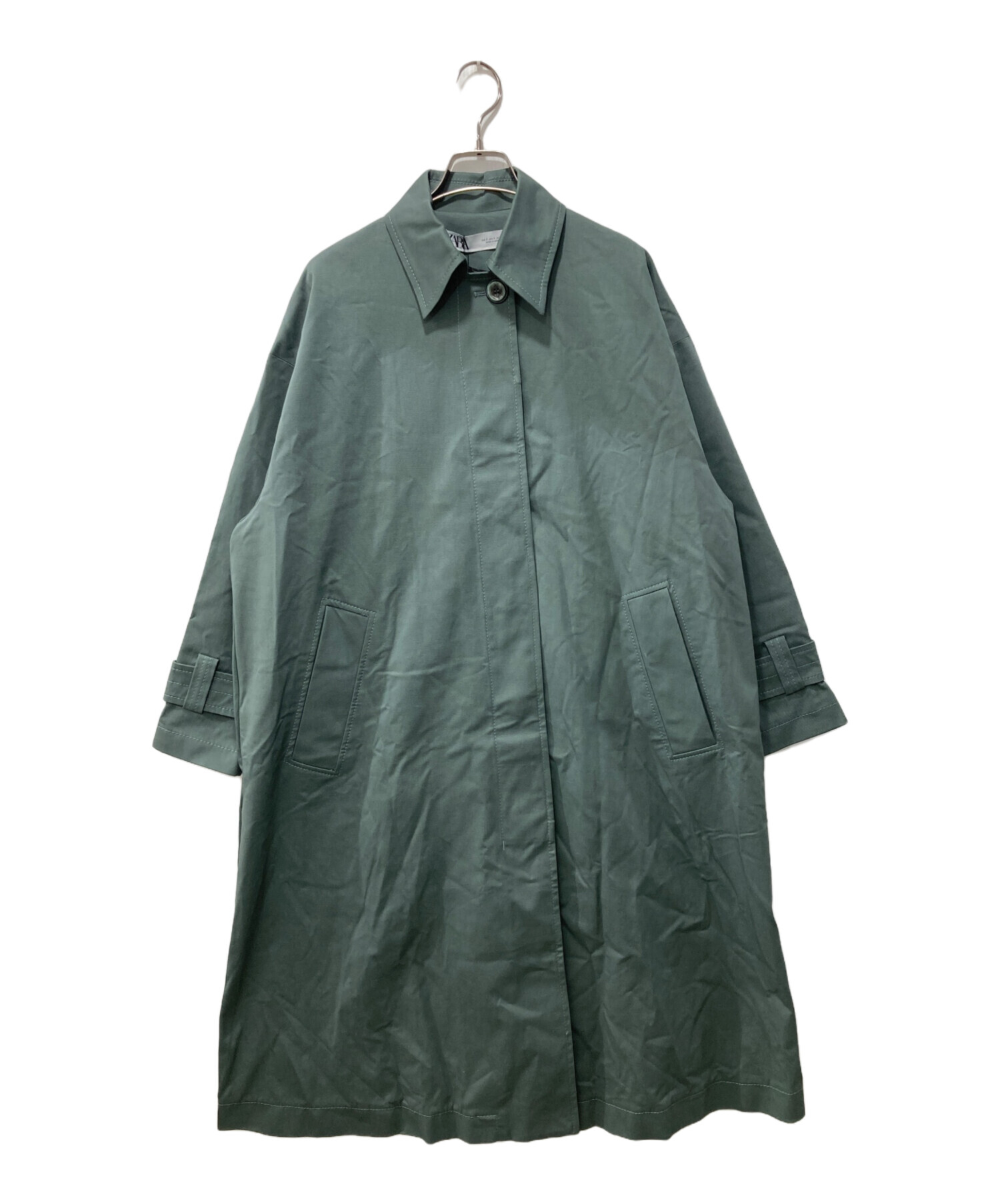 中古・古着通販】ZARA (ザラ) ステンカラーコート グリーン サイズ:S