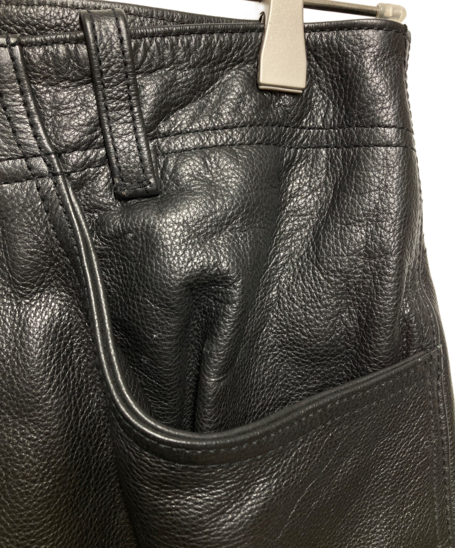 希少ビッグサイズW36美品◇DEGNER◇レザーパンツ黒本皮デグナー DECNER
