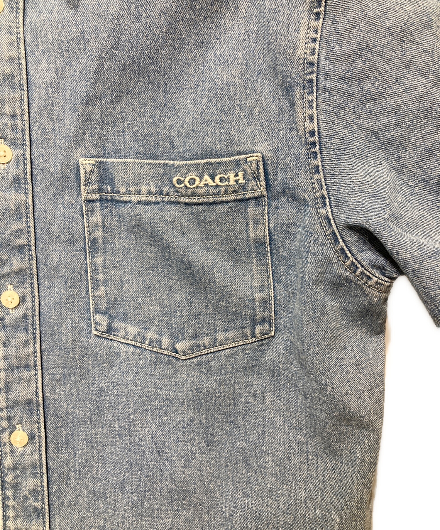 中古・古着通販】COACH (コーチ) ショート スリーブ デニム シャツ