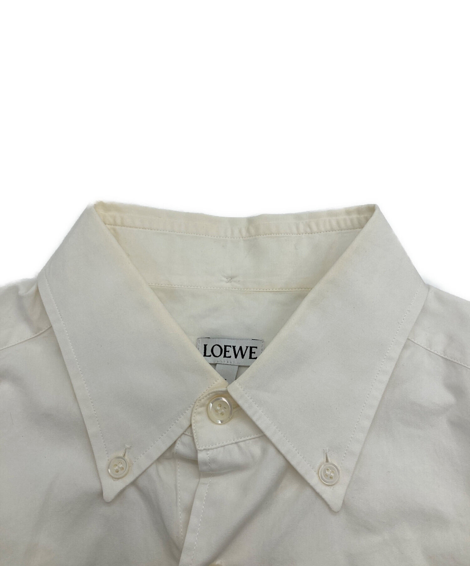 中古・古着通販】LOEWE (ロエベ) アナグラム コットン シャツ ホワイト