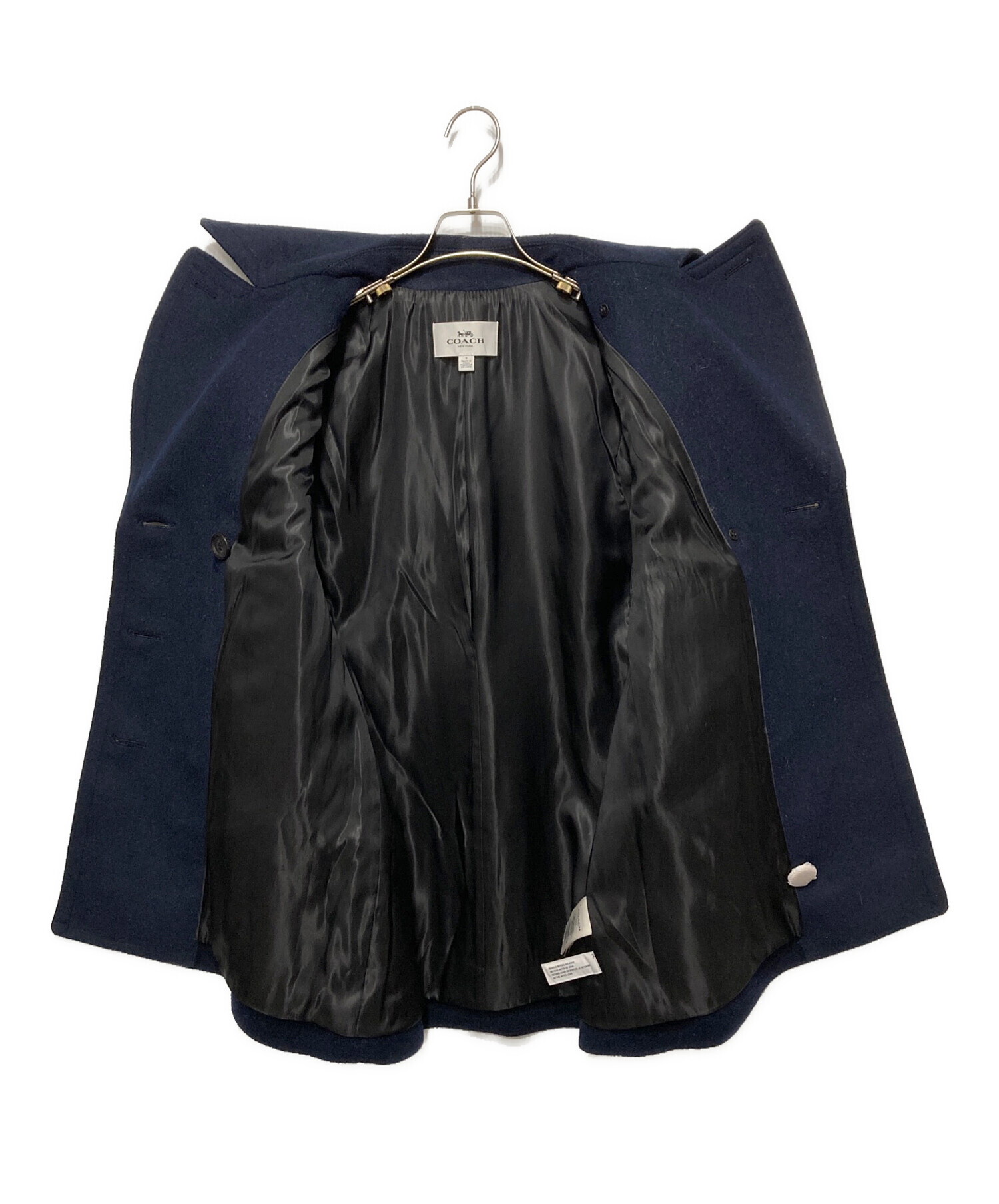 コーチCOACHピーコート ネイビー サイズS 中古・古着通販】COACH (コーチ) Pコート ネイビー サイズ:S｜ブランド