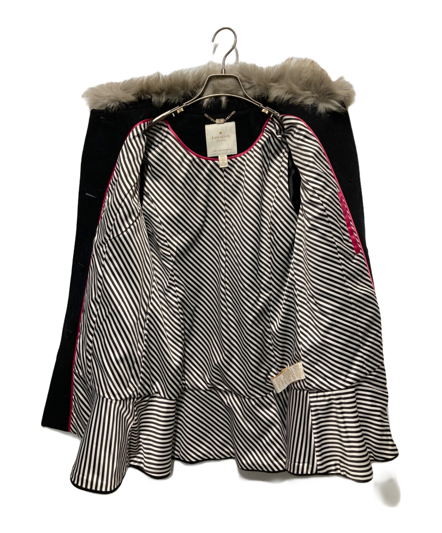 ケイトスペード激かわコート 中古・古着通販】Kate Spade (ケイトスペード) FAUX FUR COLLAR COAT