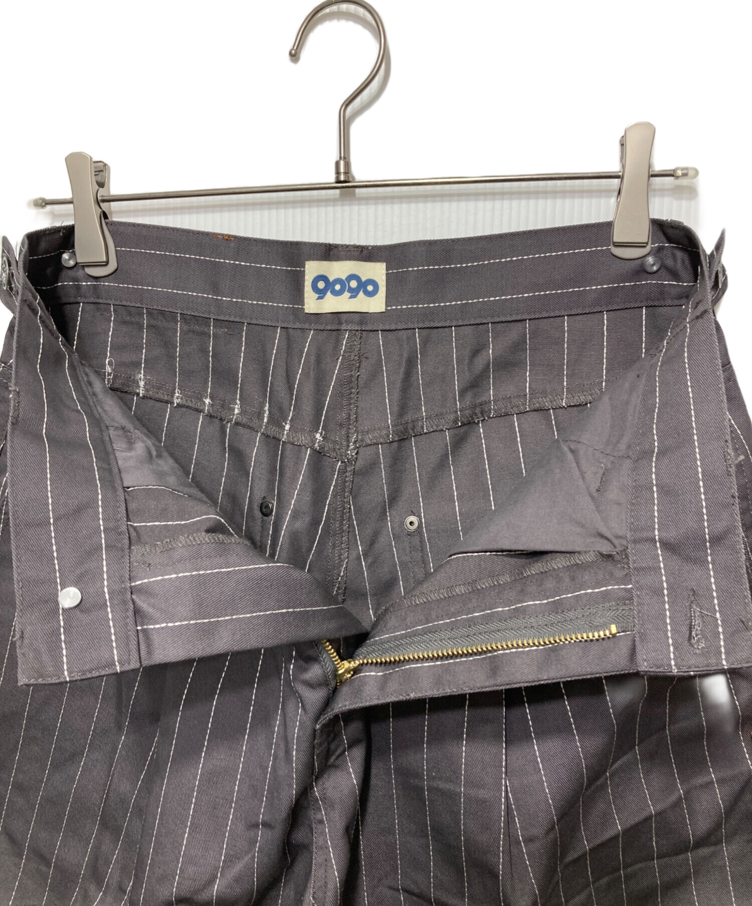 中古・古着通販】9090 (9090) Stripe Tuck Buggy Pants/ストライプ