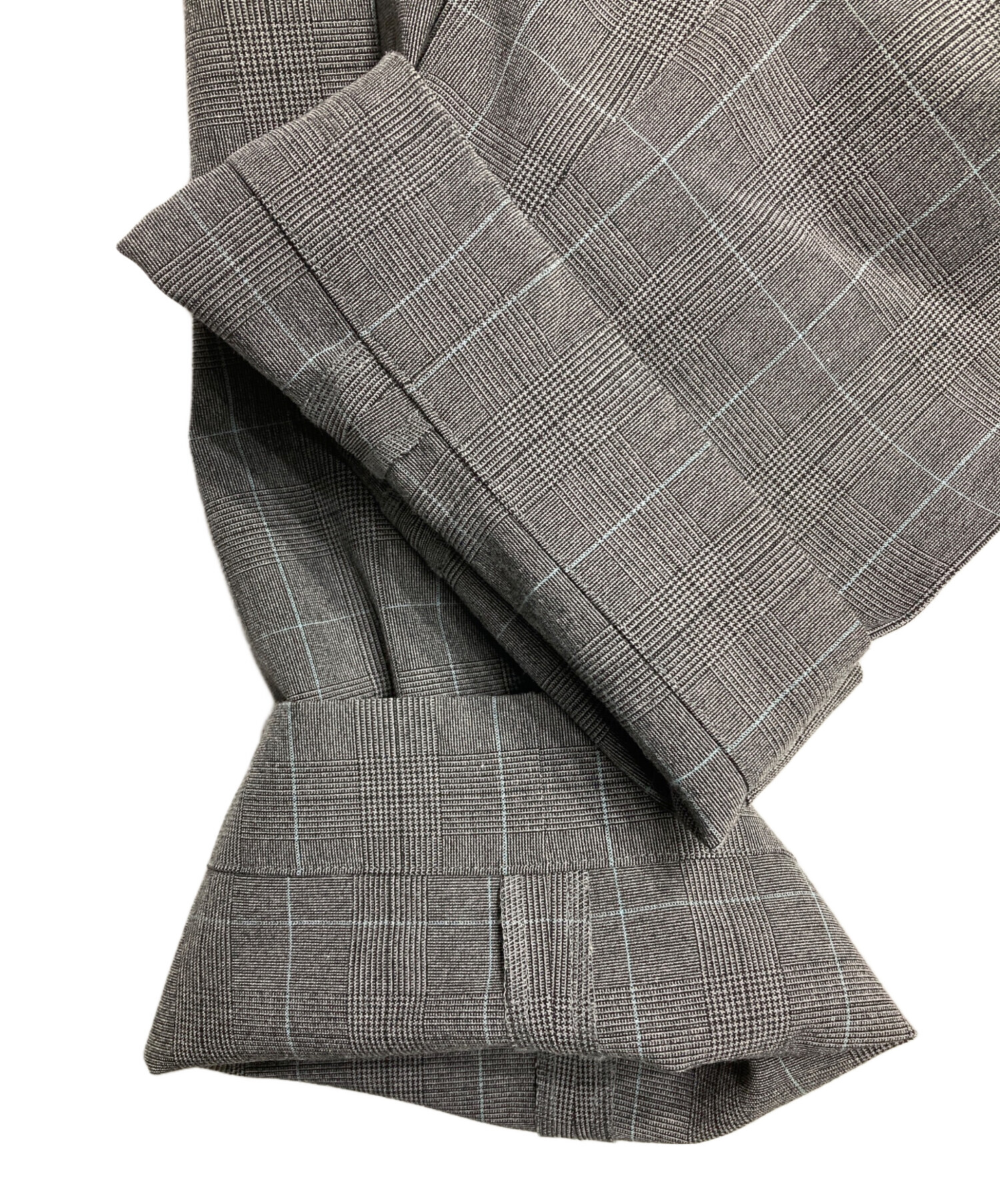 ダブルタップス WTAPS TROUSERS　スラックス チェック グレー 中古・古着通販】WTAPS (ダブルタップス) Tuck Trousers/タック