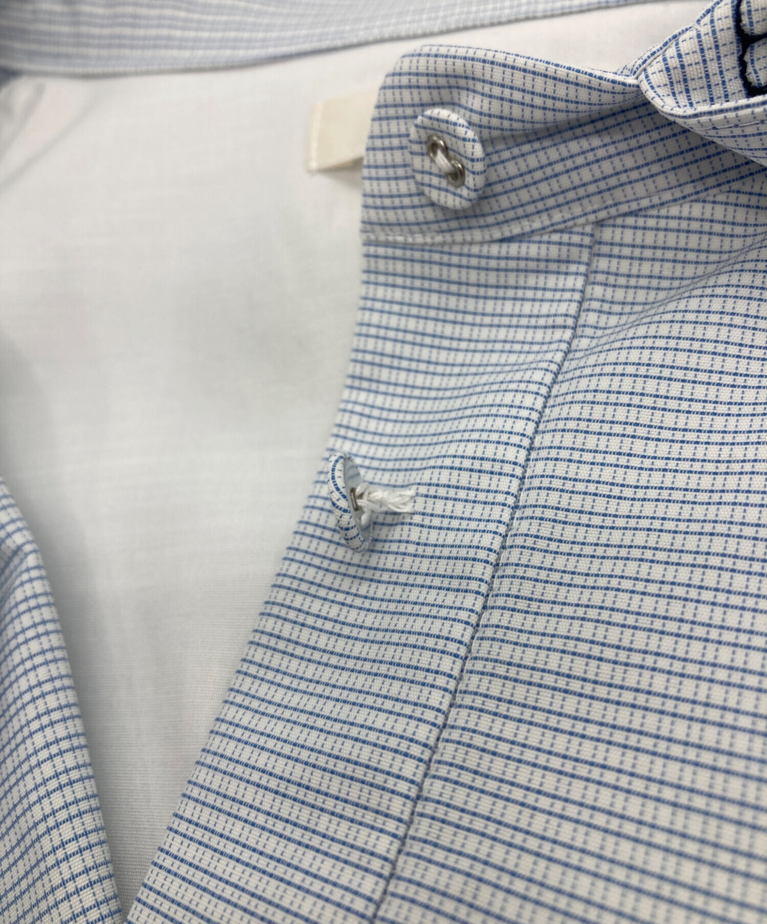 中古・古着通販】YORI (ヨリ) セーラーリボンチェックシャツ ブルー 