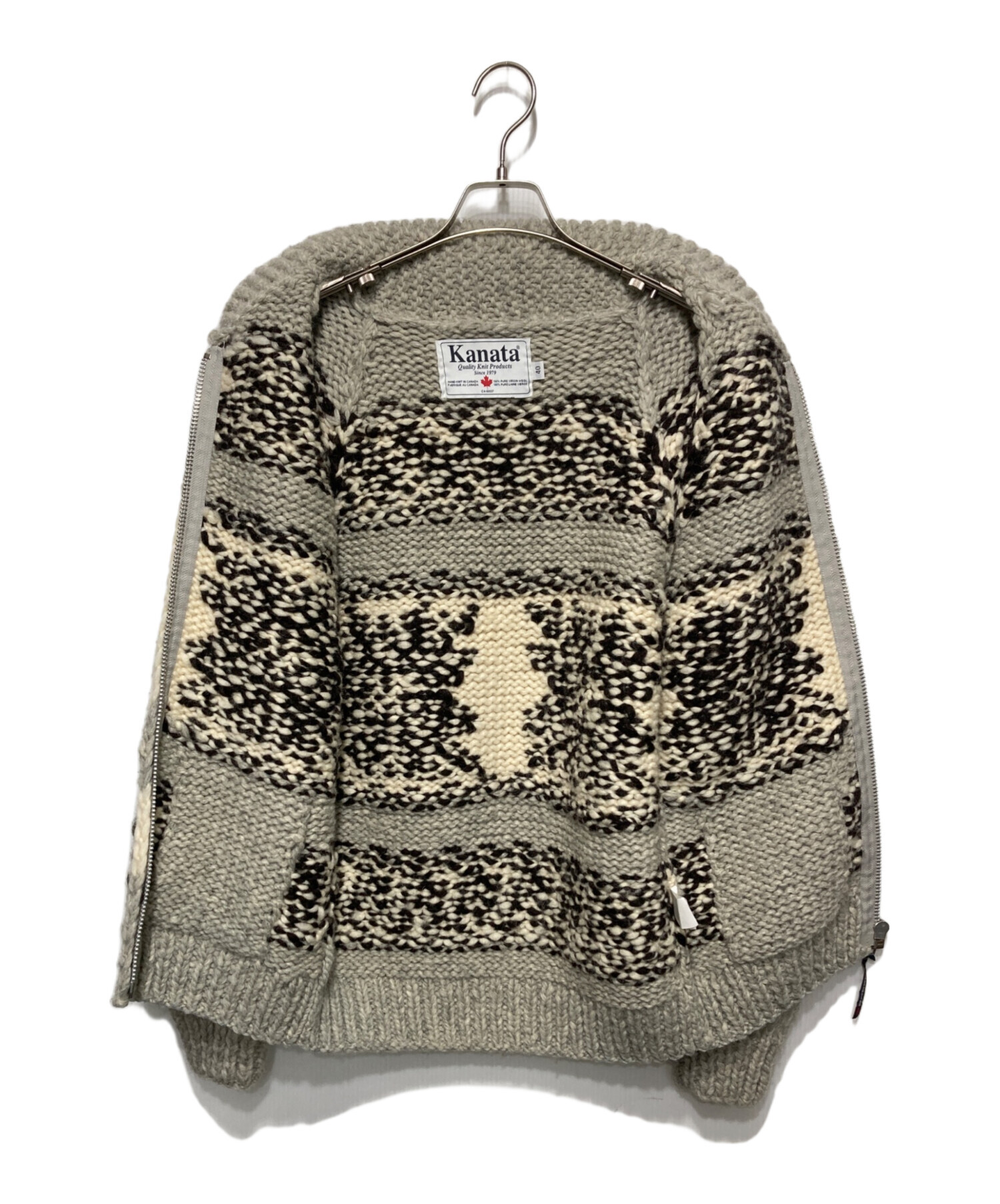 中古・古着通販】KANATA (カナタ) カウチンニットジャケット グレー