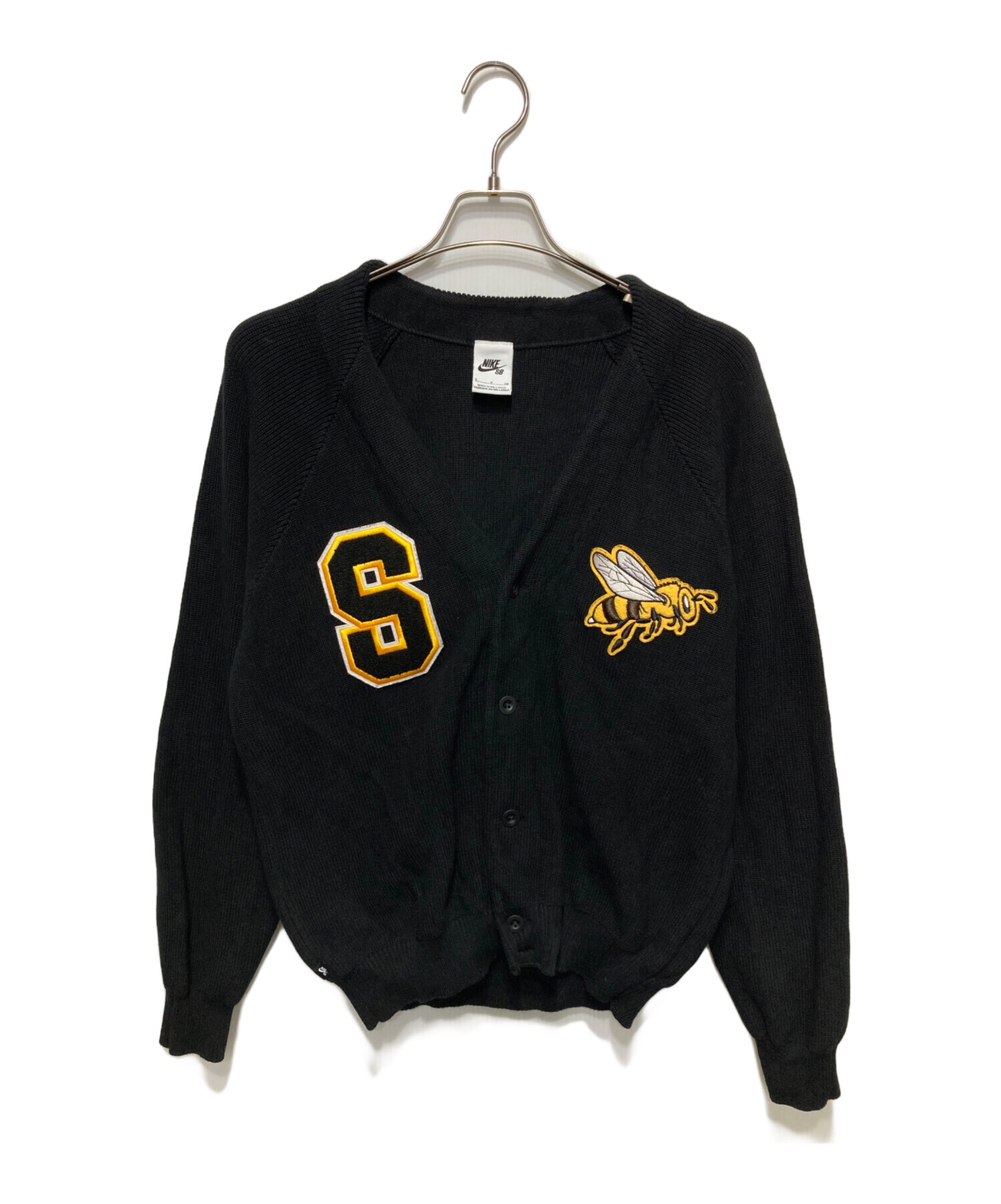 Nike ナイキ SB 黒　カーディガン　ニット　スウェット　90s 短丈　古着 中古・古着通販】NIKE SB (ナイキエスビー) カレッジ カーディガン