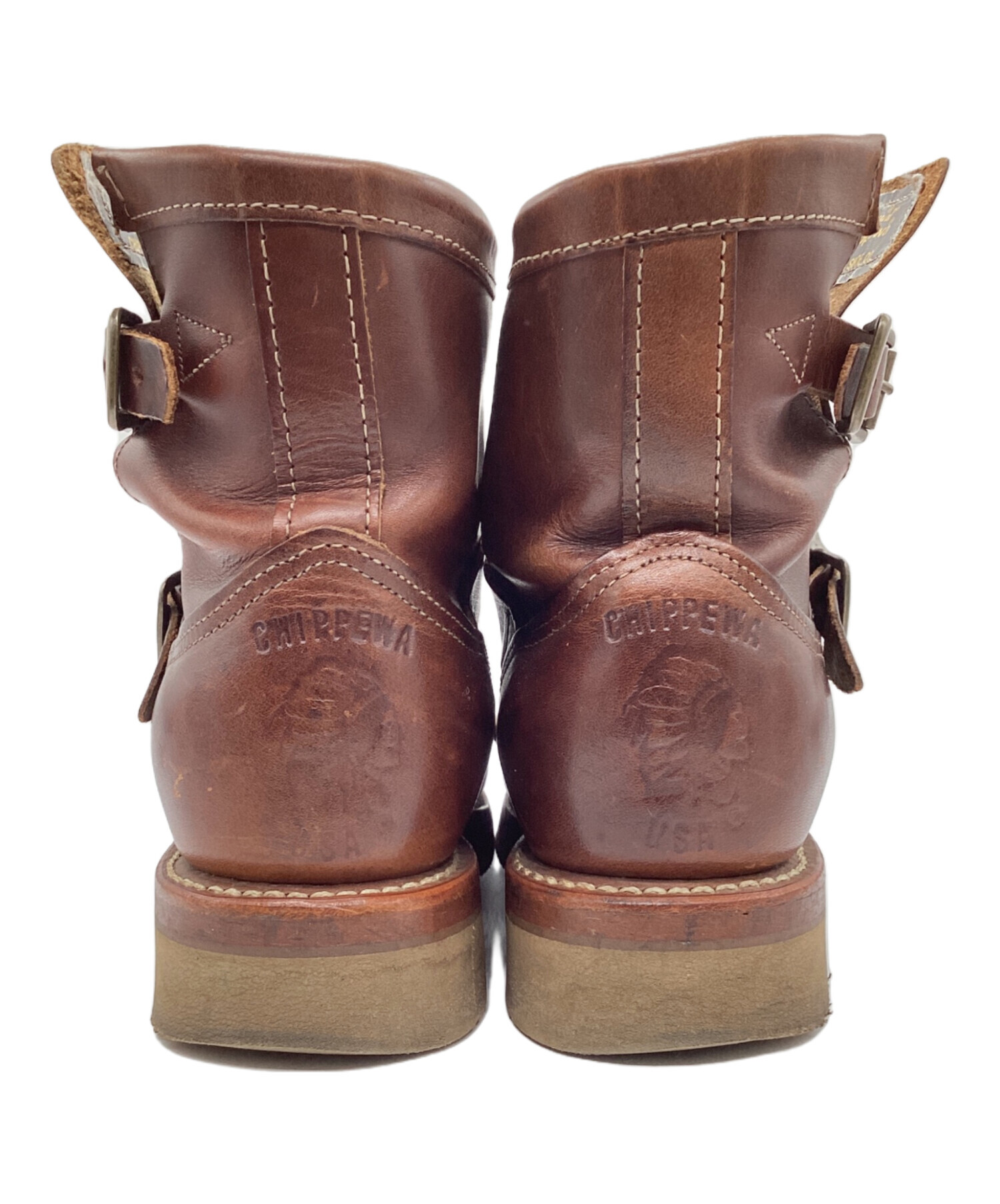 チペワショートブーツ 90s USA製 CHIPPEWAチペワ ショート エンジニアブーツ 黒 7.5E