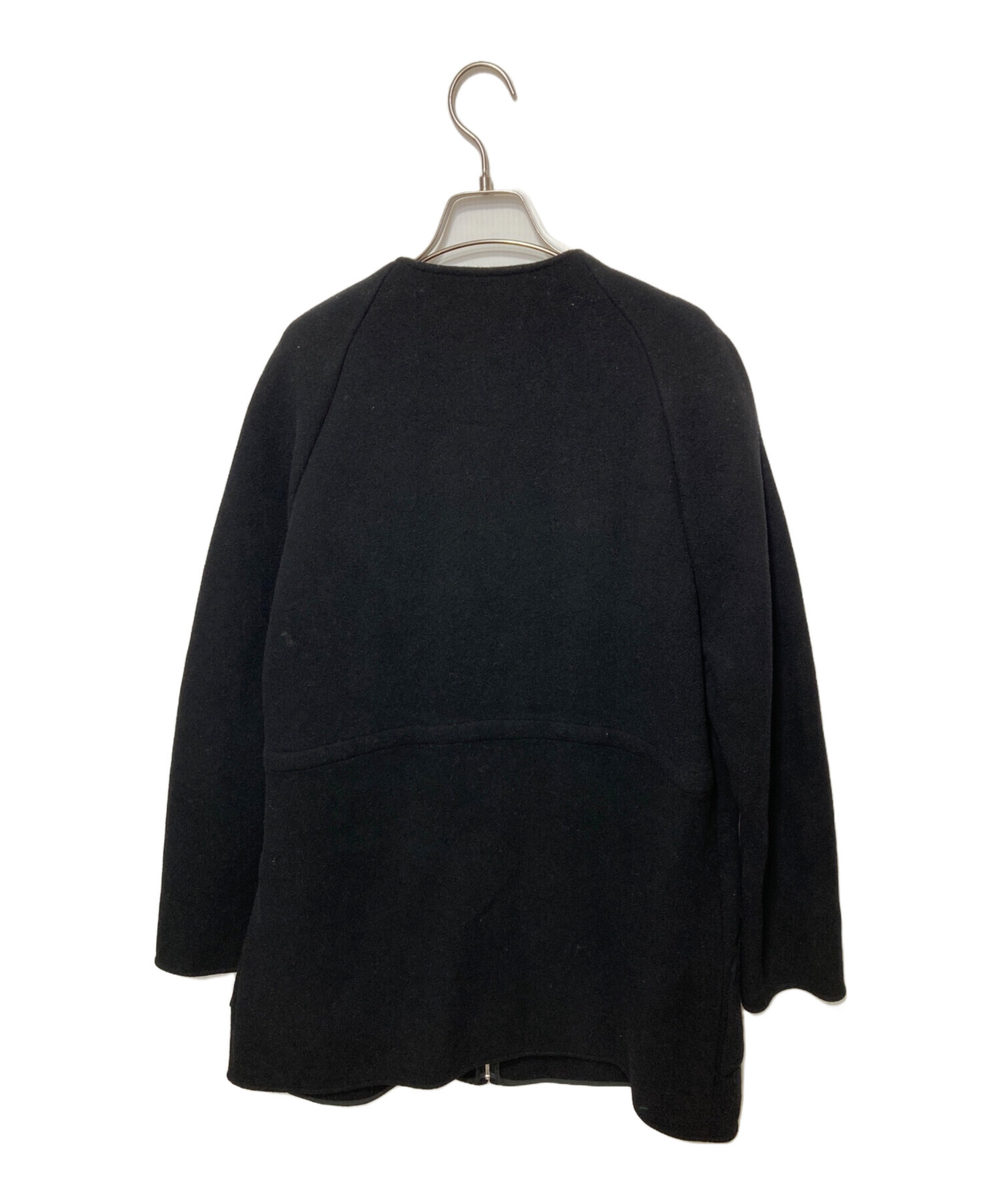 中古・古着通販】theory (セオリー) ウールノーカラーコート ブラック 