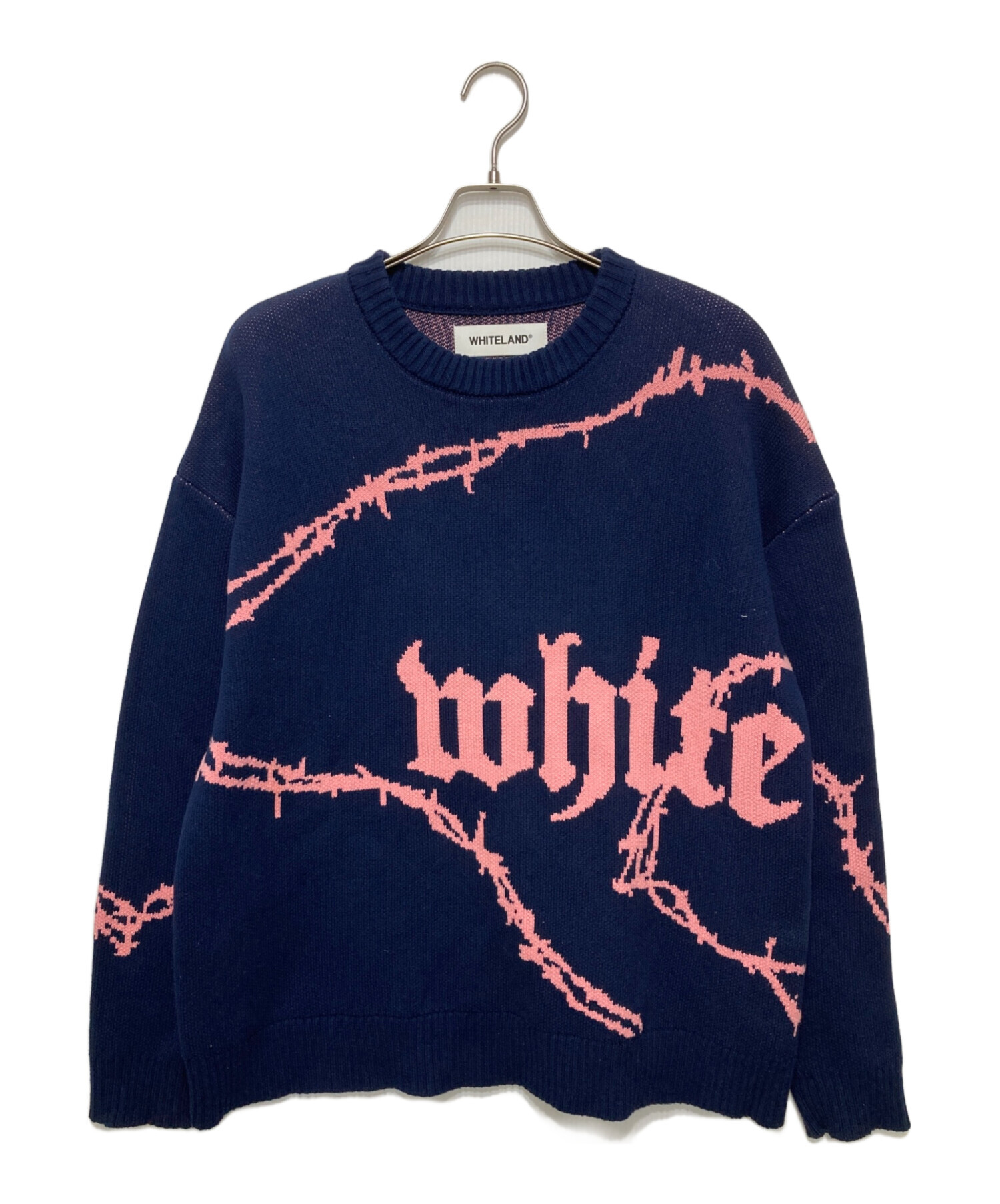 中古・古着通販】WHITELAND (ホワイトランド) 厚手ニット ネイビー
