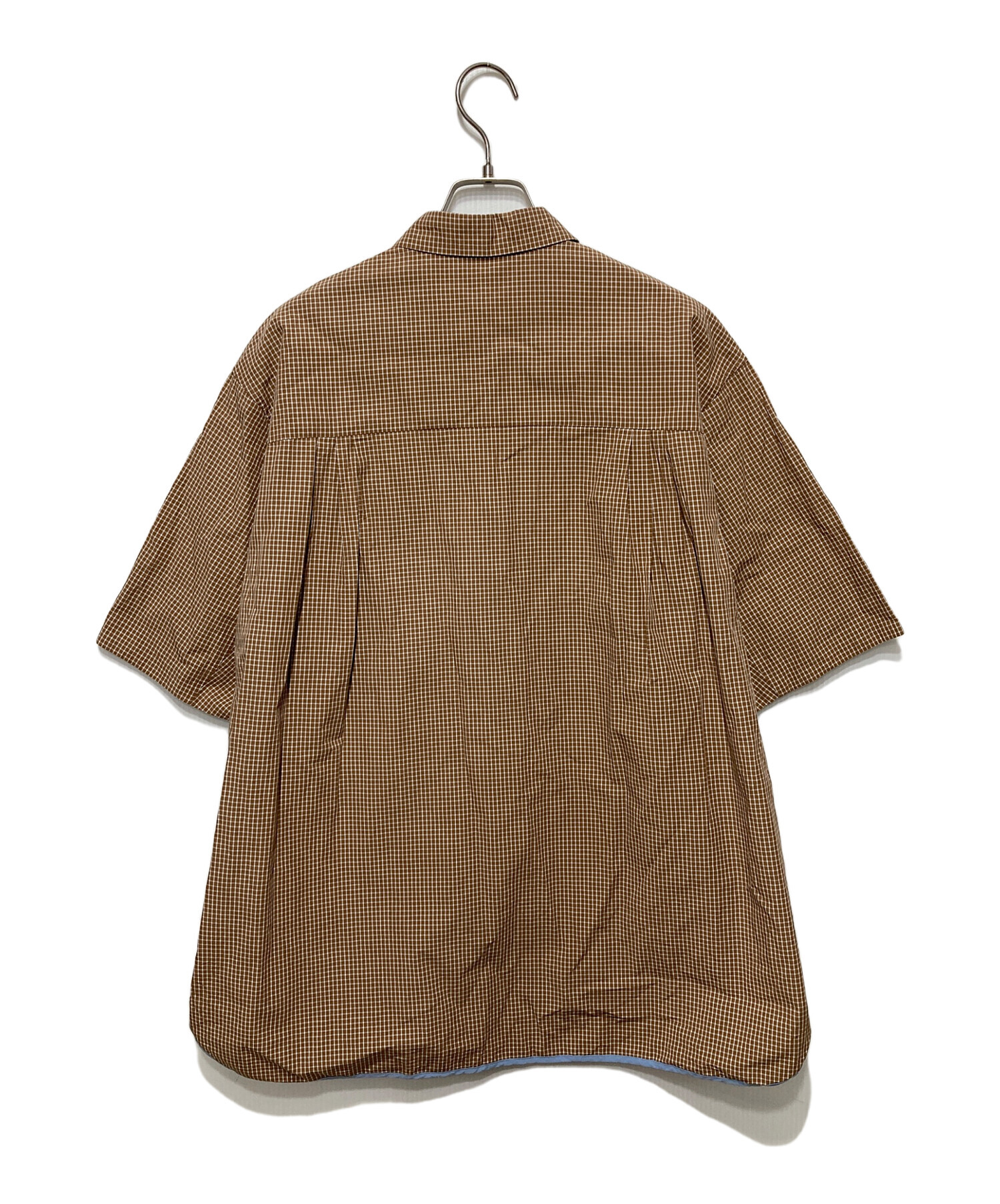 中古・古着通販】yori (ヨリ) ステンカラーオーバーチェックシャツ 中古・古着通販】yori (ヨリ) ステンカラーオーバーチェックシャツ