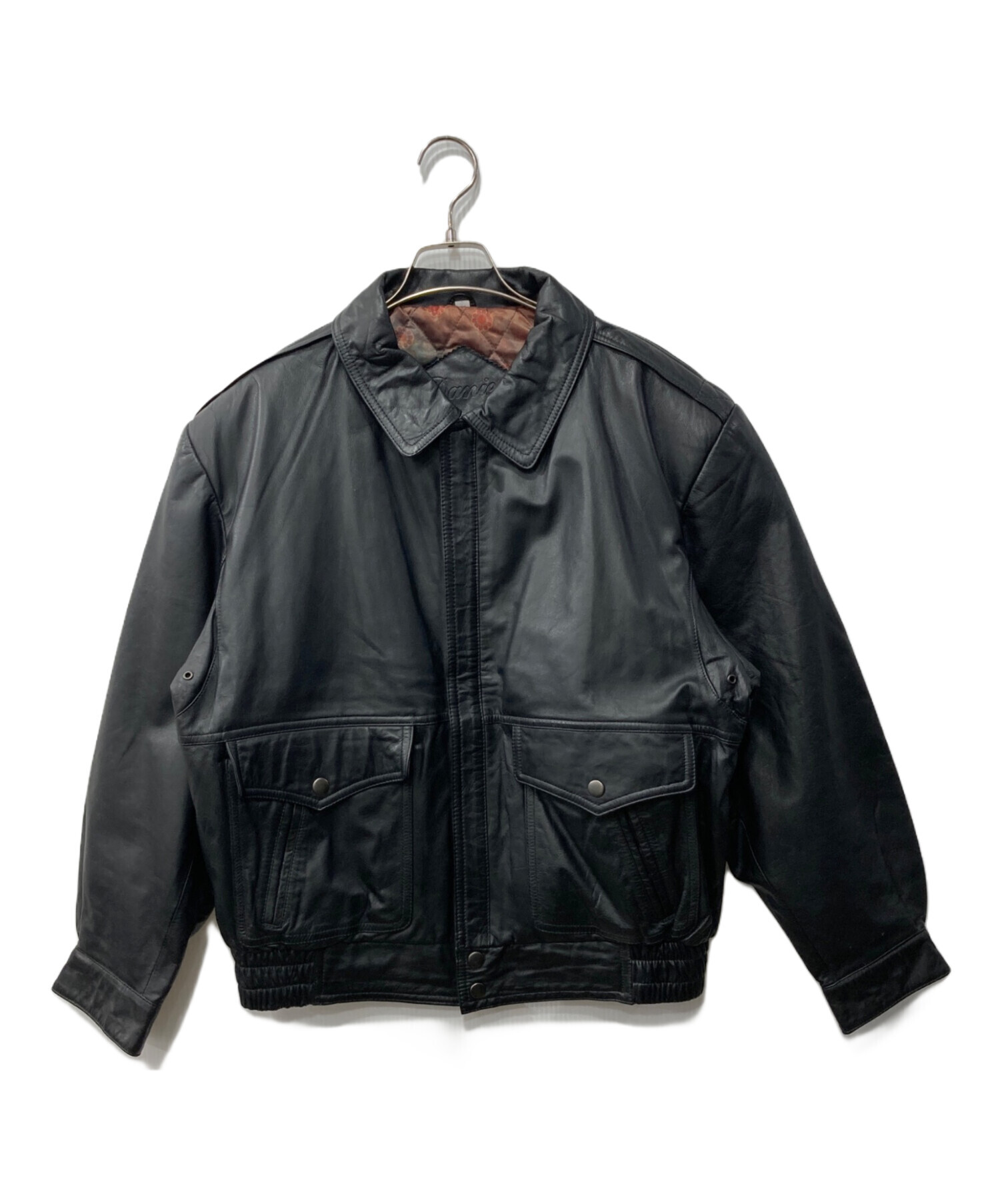 中古・古着通販】DANIER (ダニエ) レザーボンバージャケット ブラック 