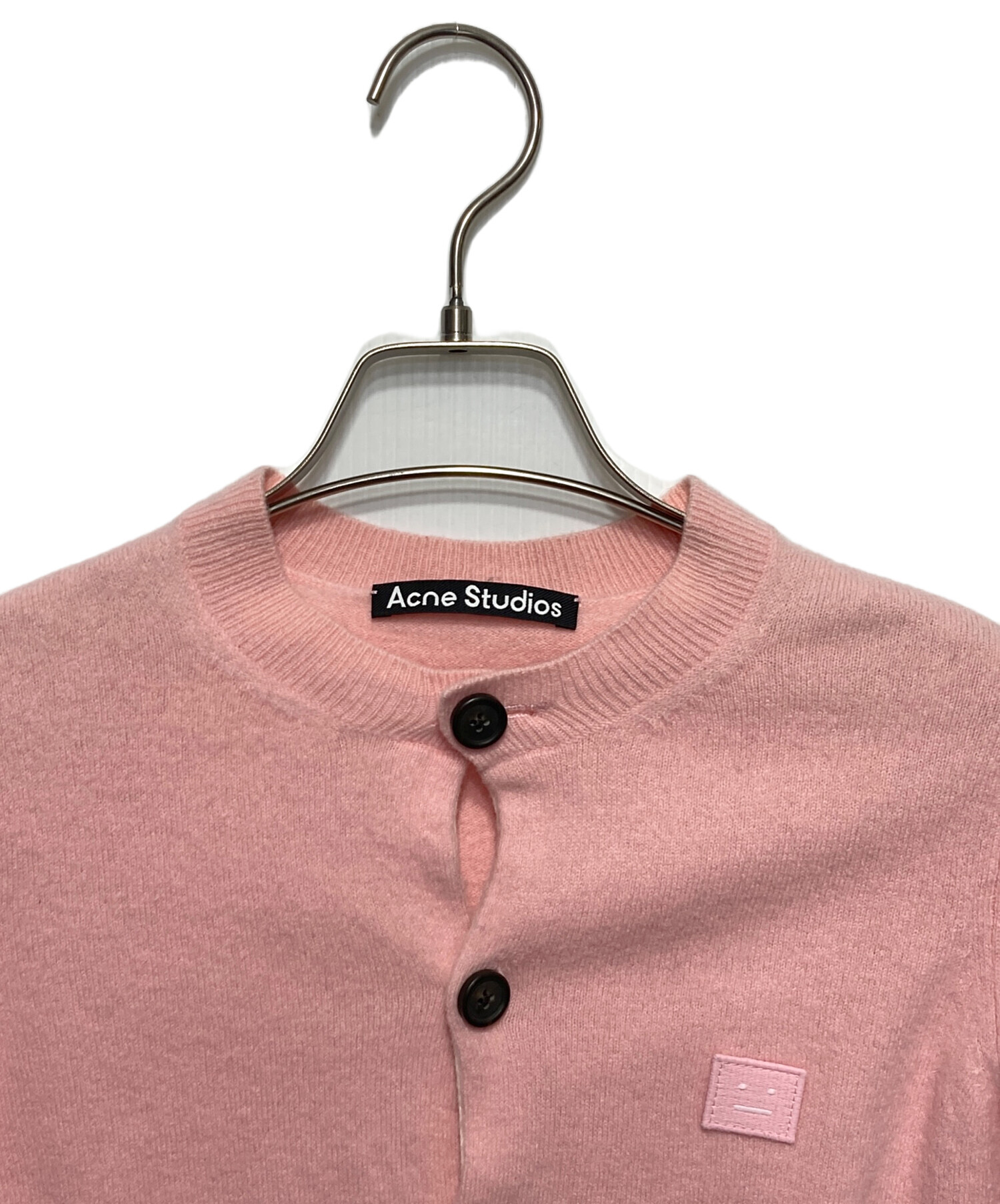 アクネストゥディオズ　カーディガン　ピンク 中古・古着通販】Acne studios (アクネ ストゥディオズ) フェイスロゴ
