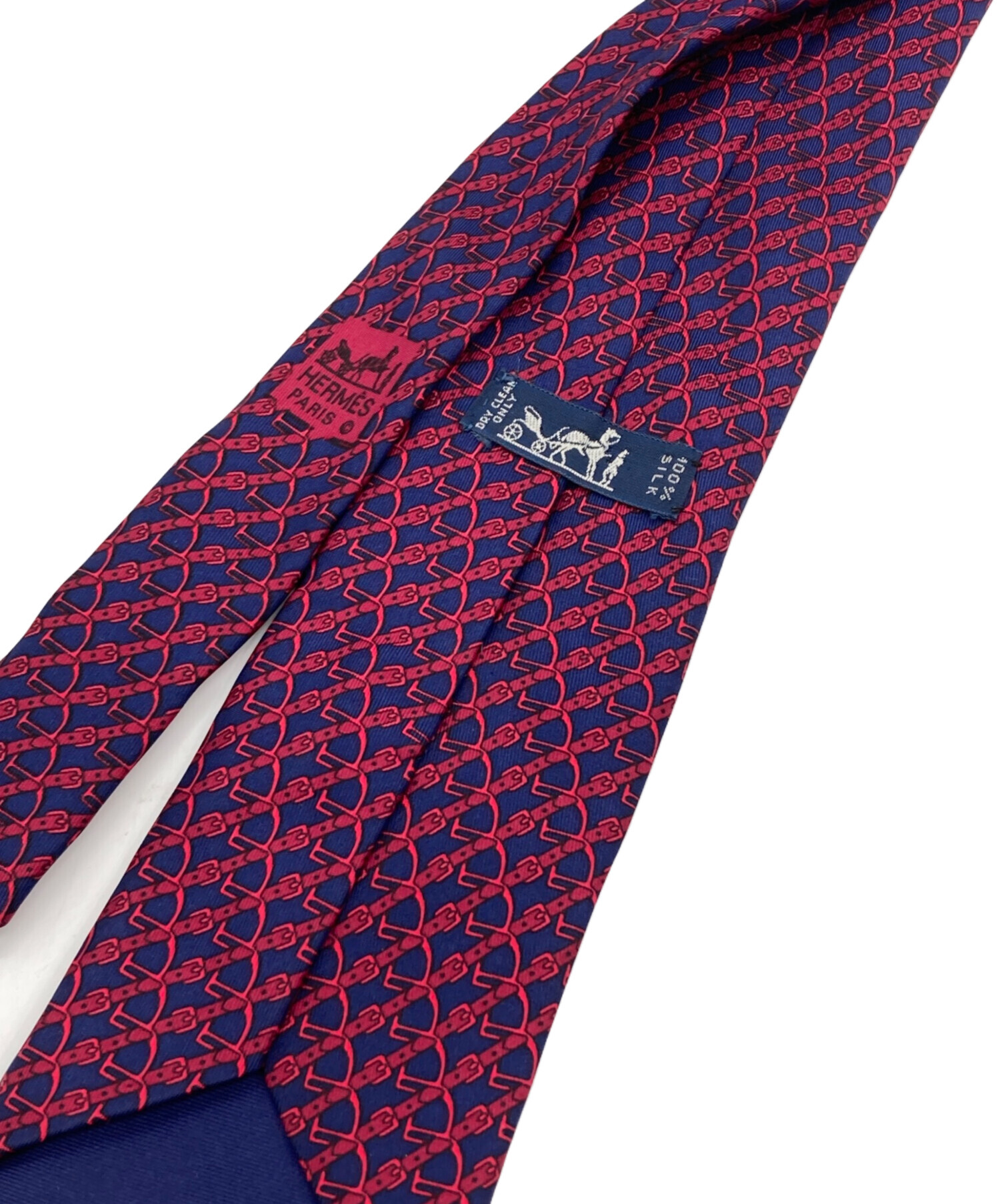 中古・古着通販】HERMES (エルメス) 総柄ネクタイ レッド サイズ:表記
