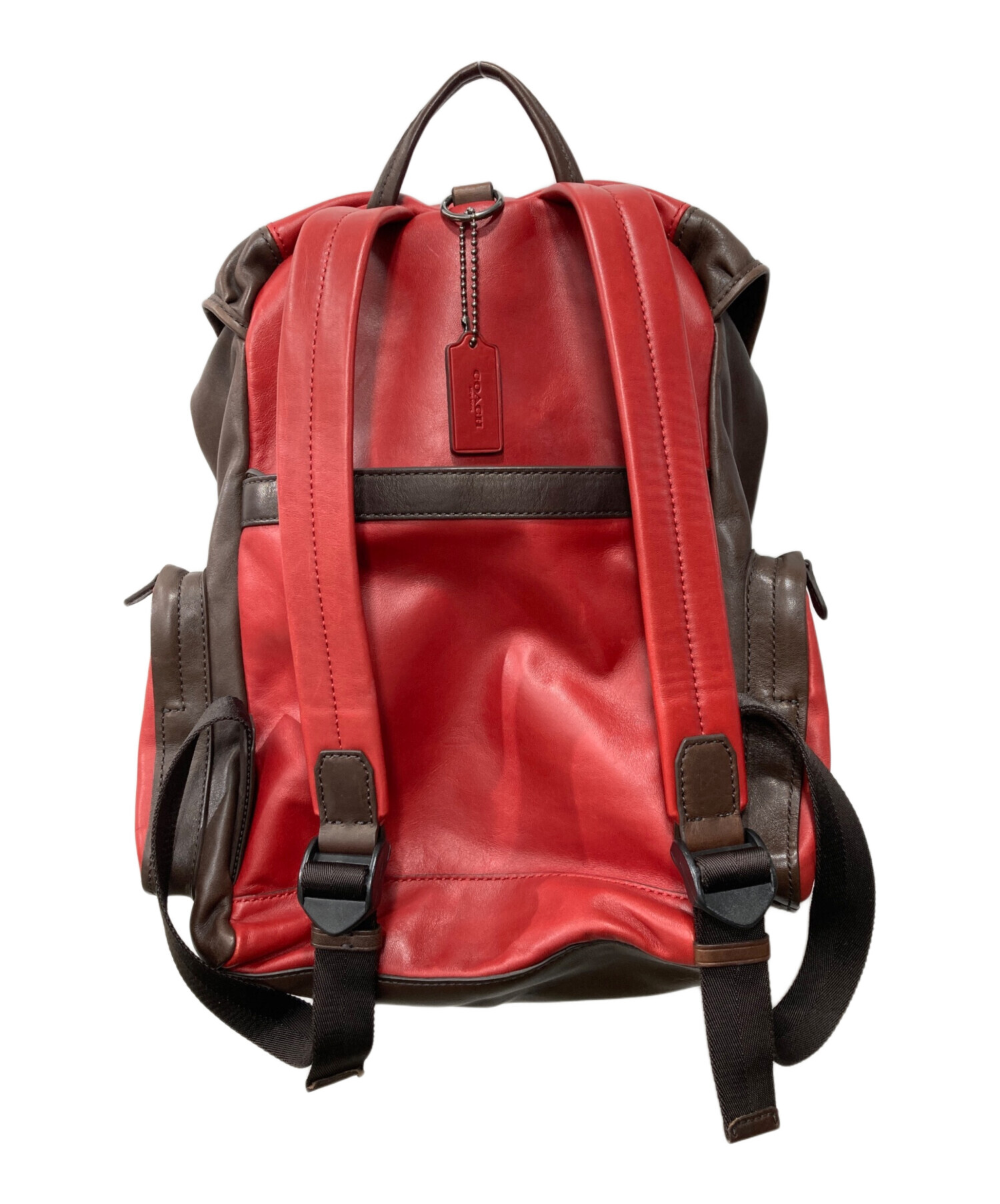 中古・古着通販】COACH (コーチ) レザーリュック レッド｜ブランド 