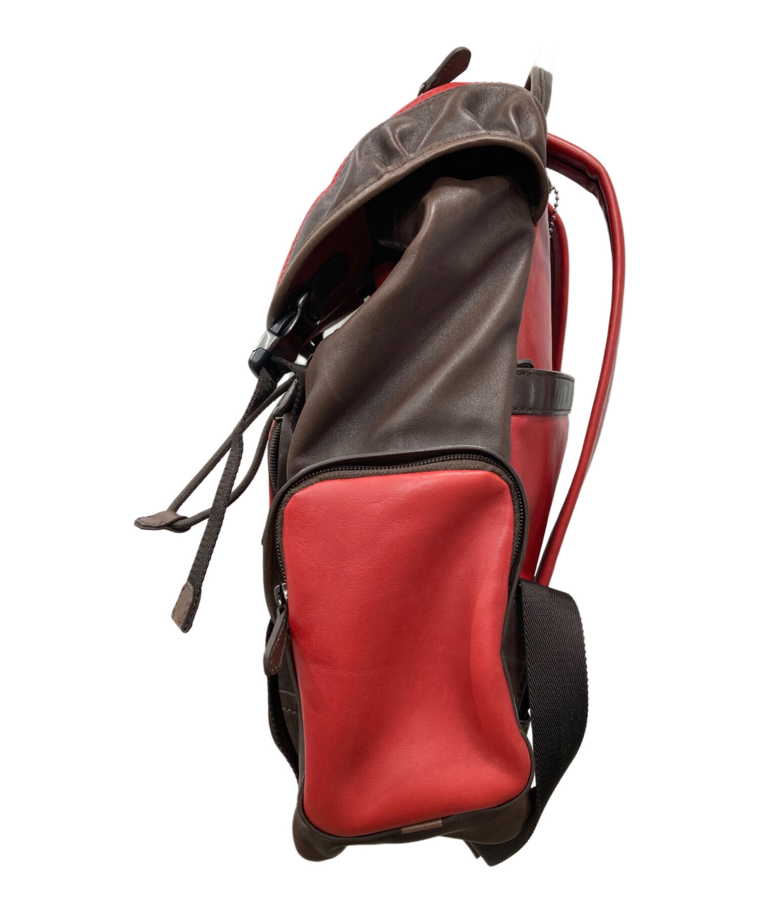 中古・古着通販】COACH (コーチ) レザーリュック レッド｜ブランド 