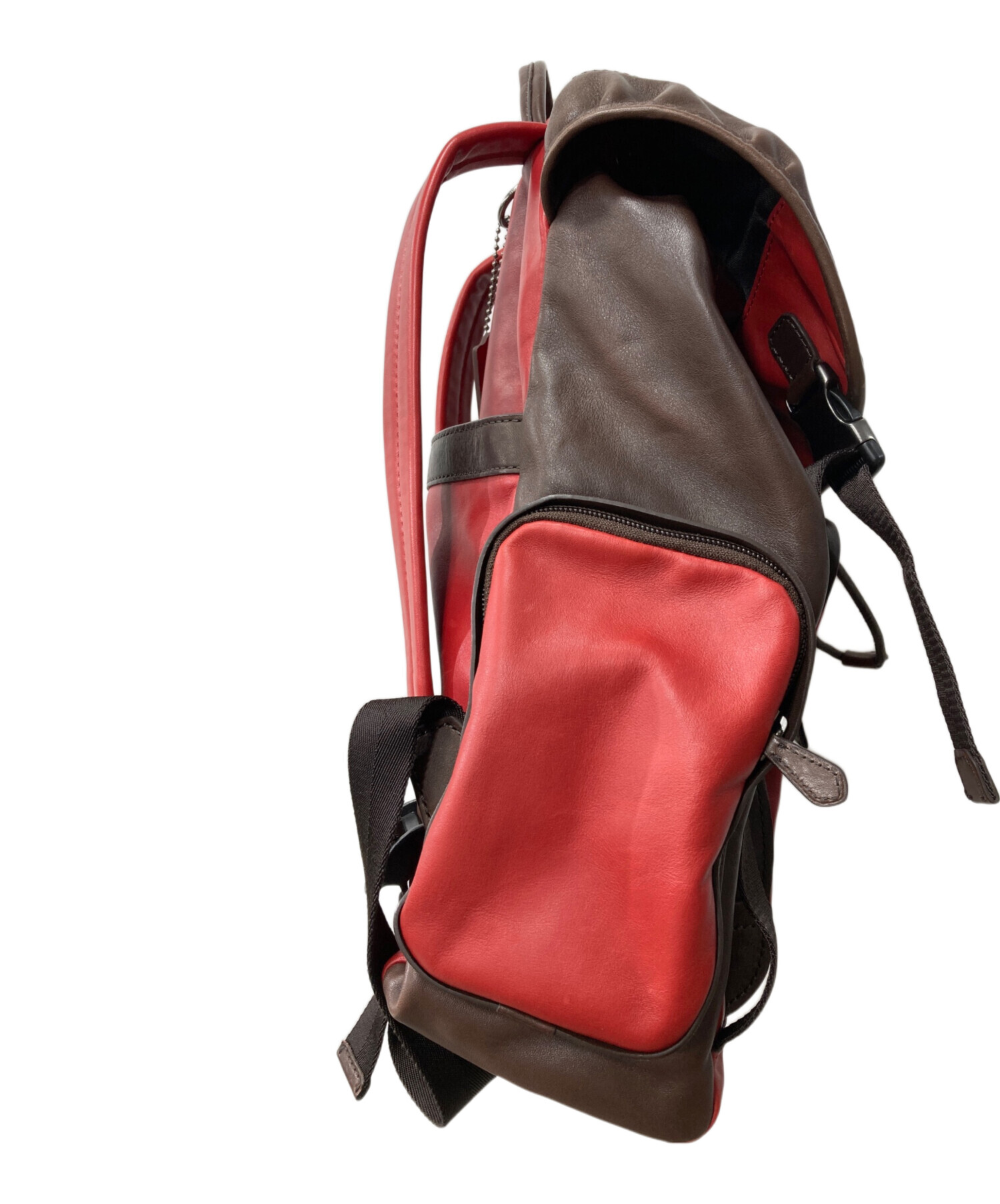 中古・古着通販】COACH (コーチ) レザーリュック レッド｜ブランド 