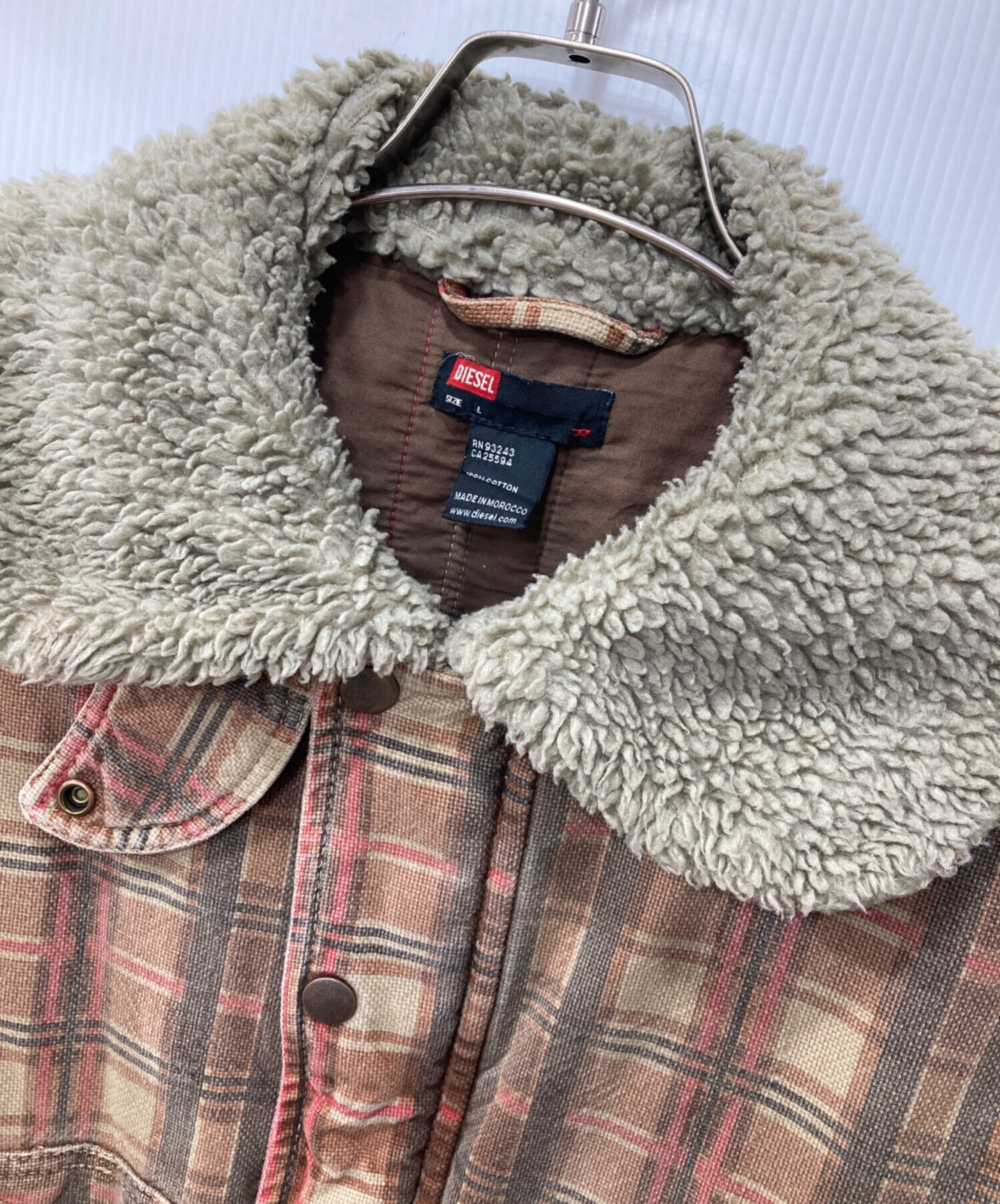 中古・古着通販】DIESEL (ディーゼル) 90s 襟ボアジャケット ブラウン 