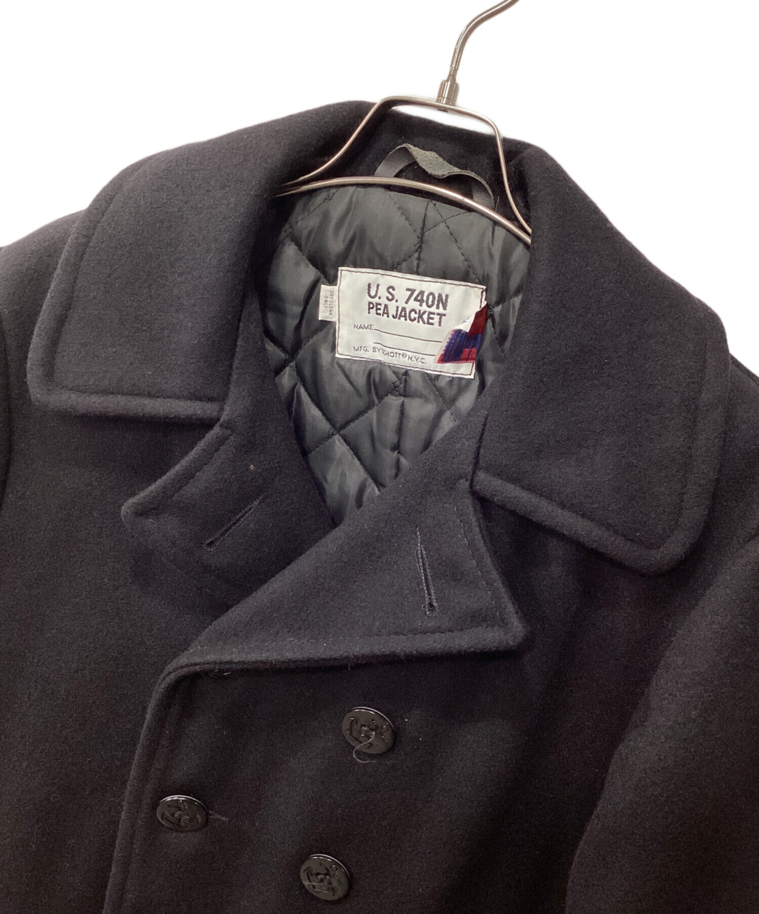 中古・古着通販】Schott (ショット) Pコート ブラック サイズ:38
