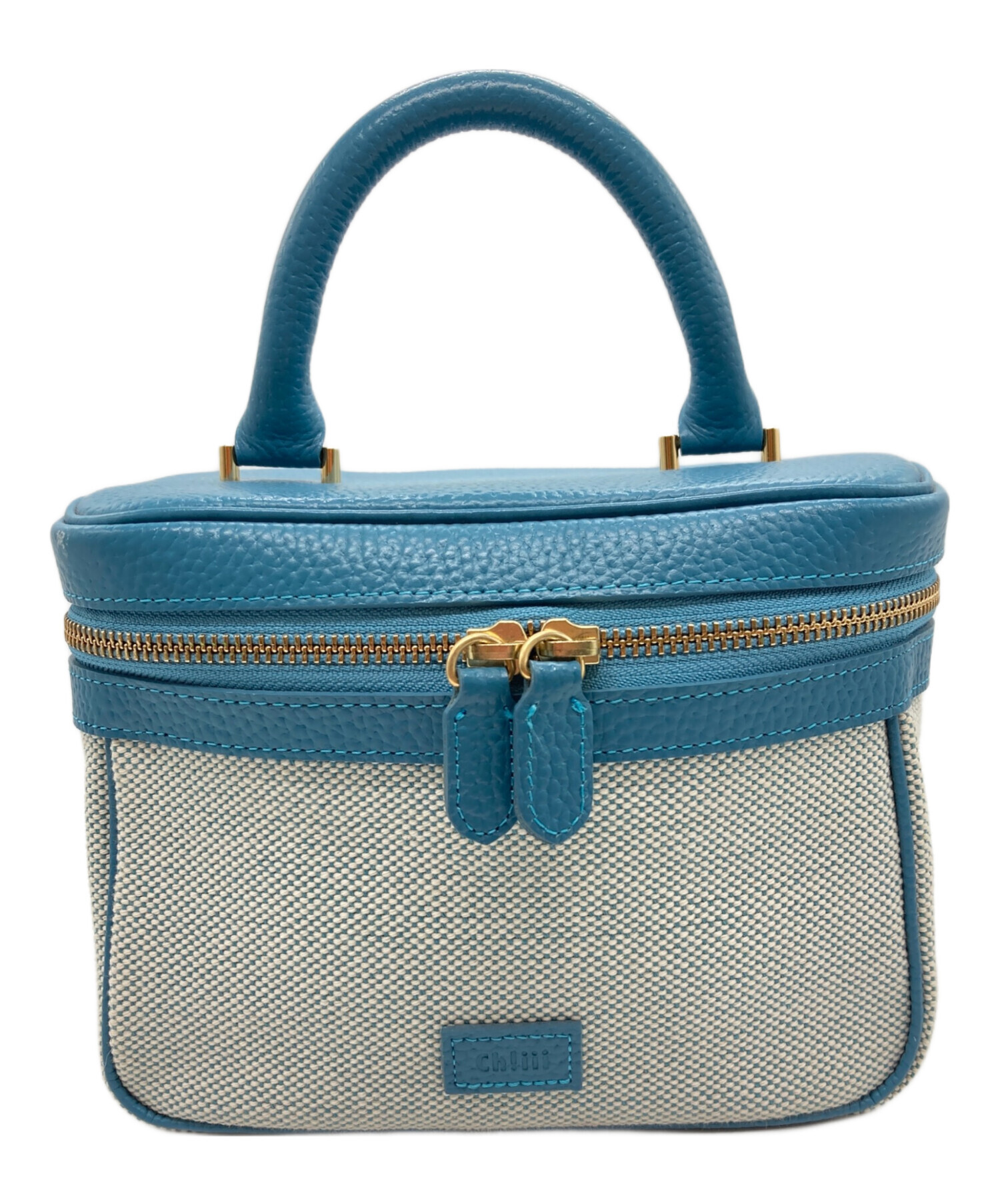 中古・古着通販】ch!iii (チー) キャンバスバニティBAG スカイブルー 