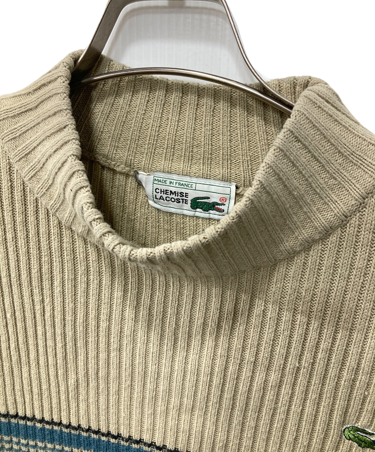 中古・古着通販】LACOSTE (ラコステ) ニット ベージュ サイズ:XL