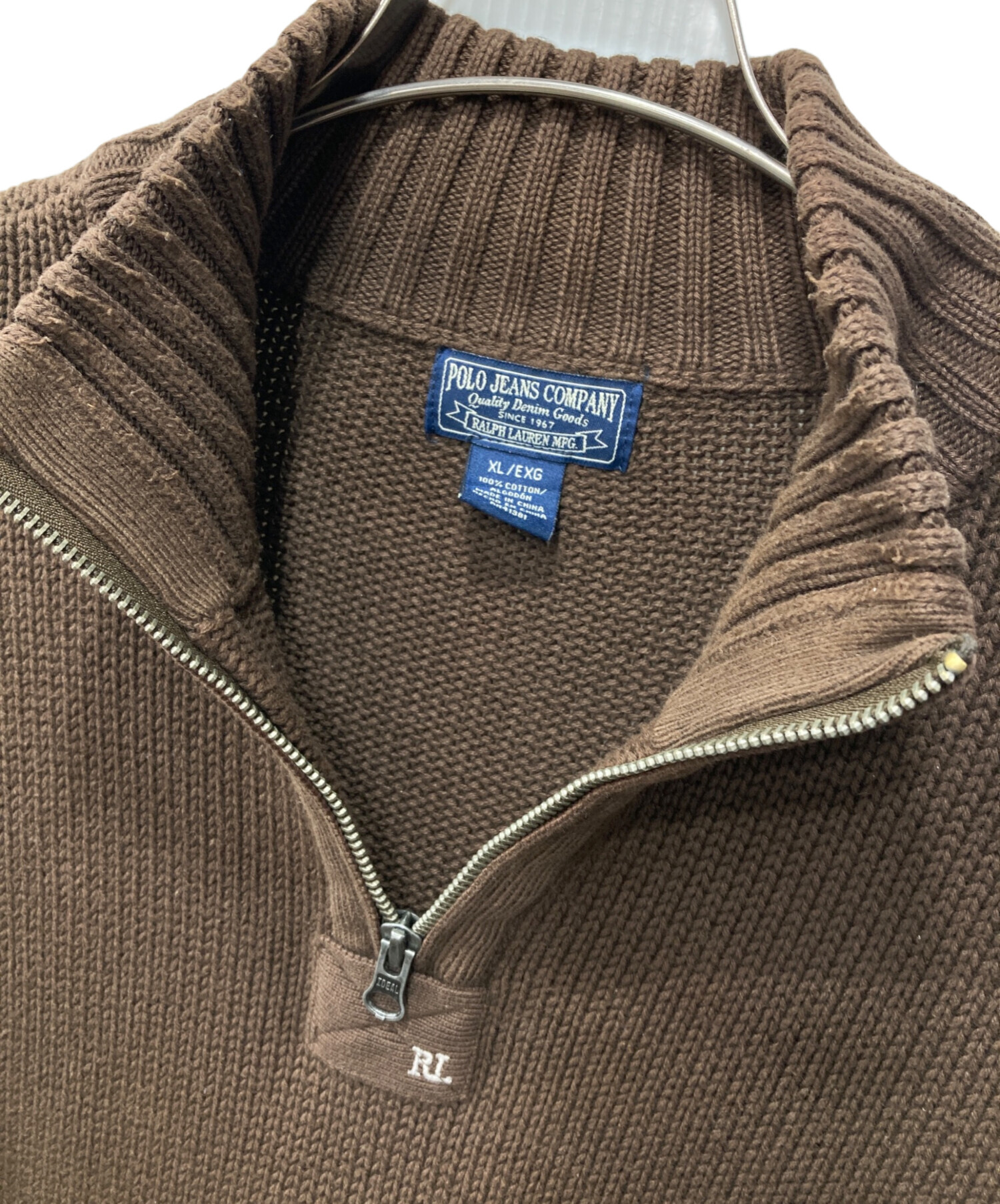 中古・古着通販】POLO JEANS (ポロジーンズ) ハーフジップニット 