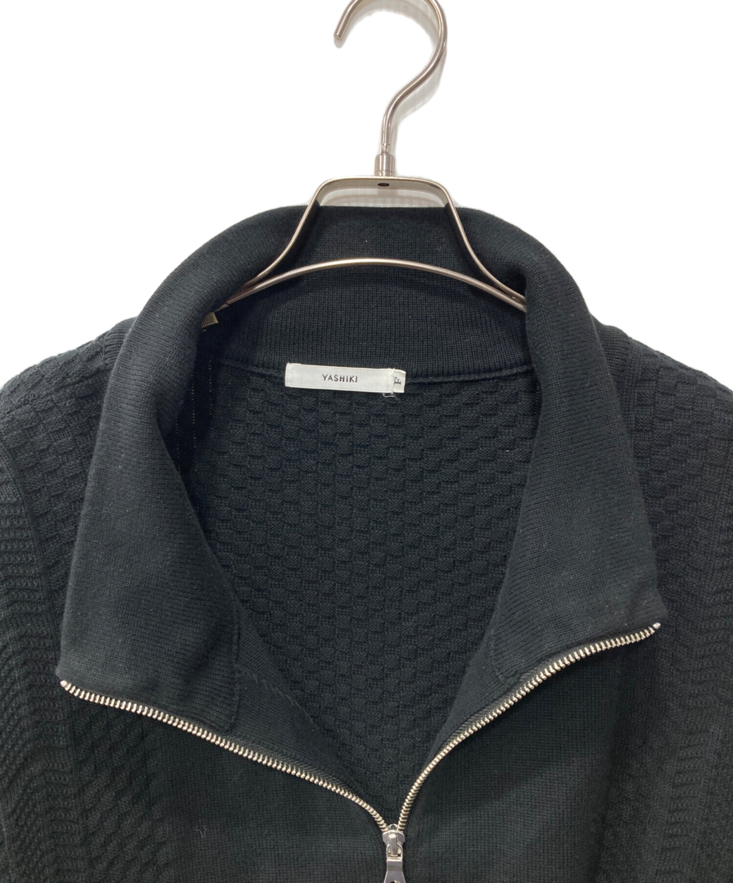 YASHIKI ヤシキ ポケット付き ニット 長袖 ブラック系 1サイズ 中古・古着通販】YASHIKI (ヤシキ) exclusive zip up blouson/ニット