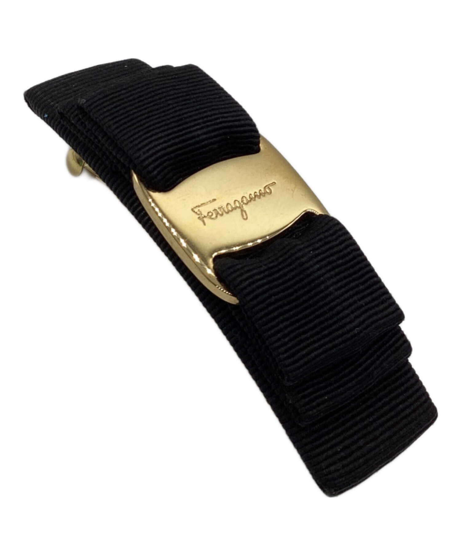 フェラガモ Salvatore Ferragamo  ヴァラ リボンベルト  ブラック【中古】 Salvatore Ferragamo - フェラガモ Salvatore Ferragamo ヴァラ リボン