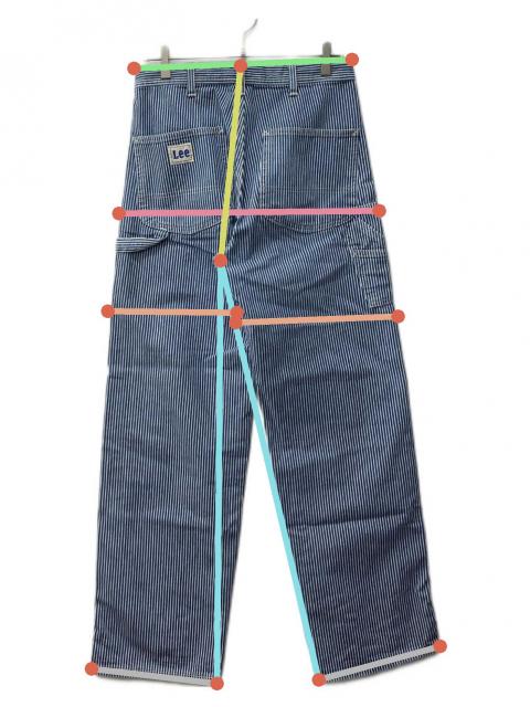 中古・古着通販】LEE (リー) ヒッコリーワークパンツ ブルー×ホワイト