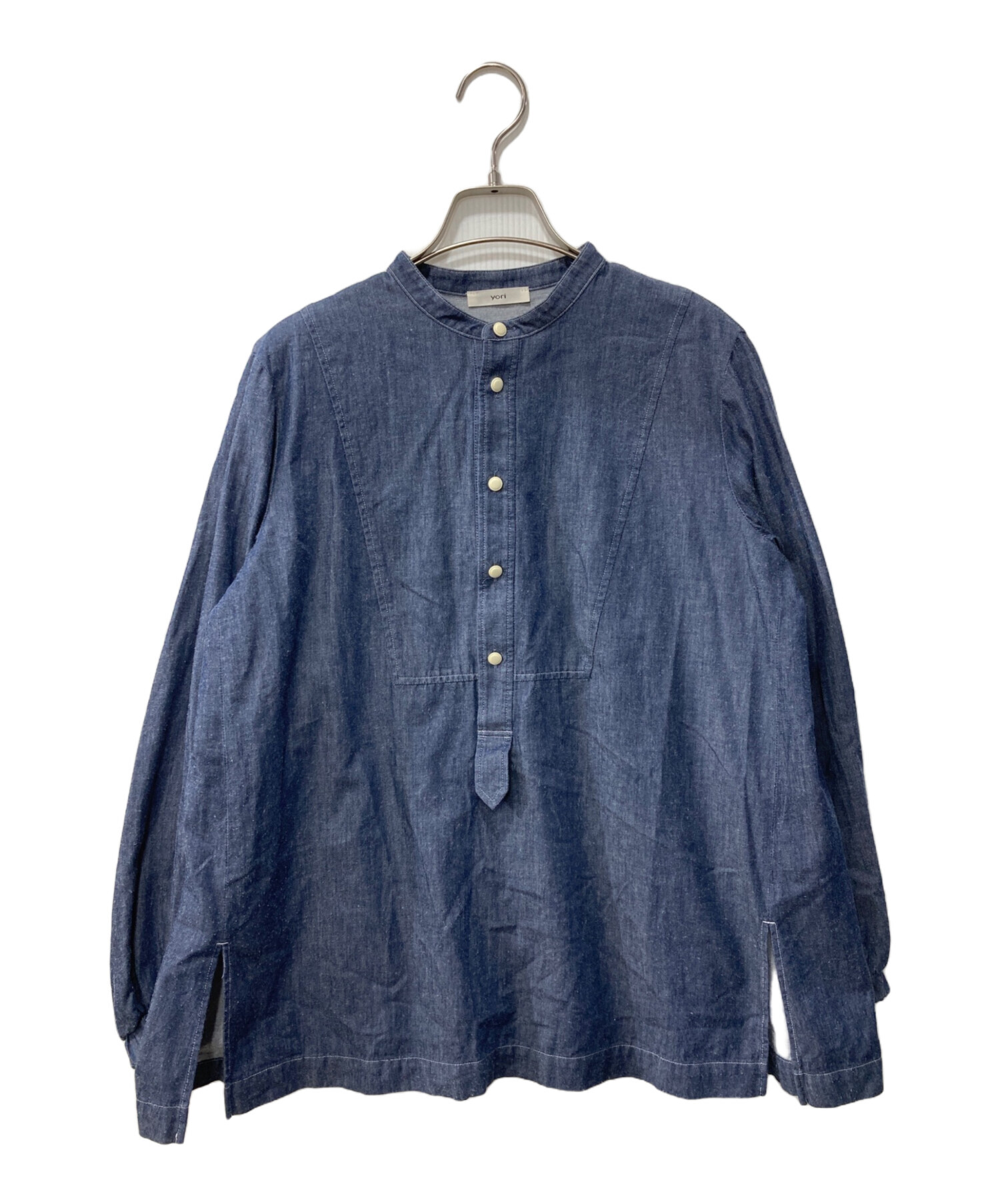 中古・古着通販】yori (ヨリ) デニムバックリボンギャザーブラウス