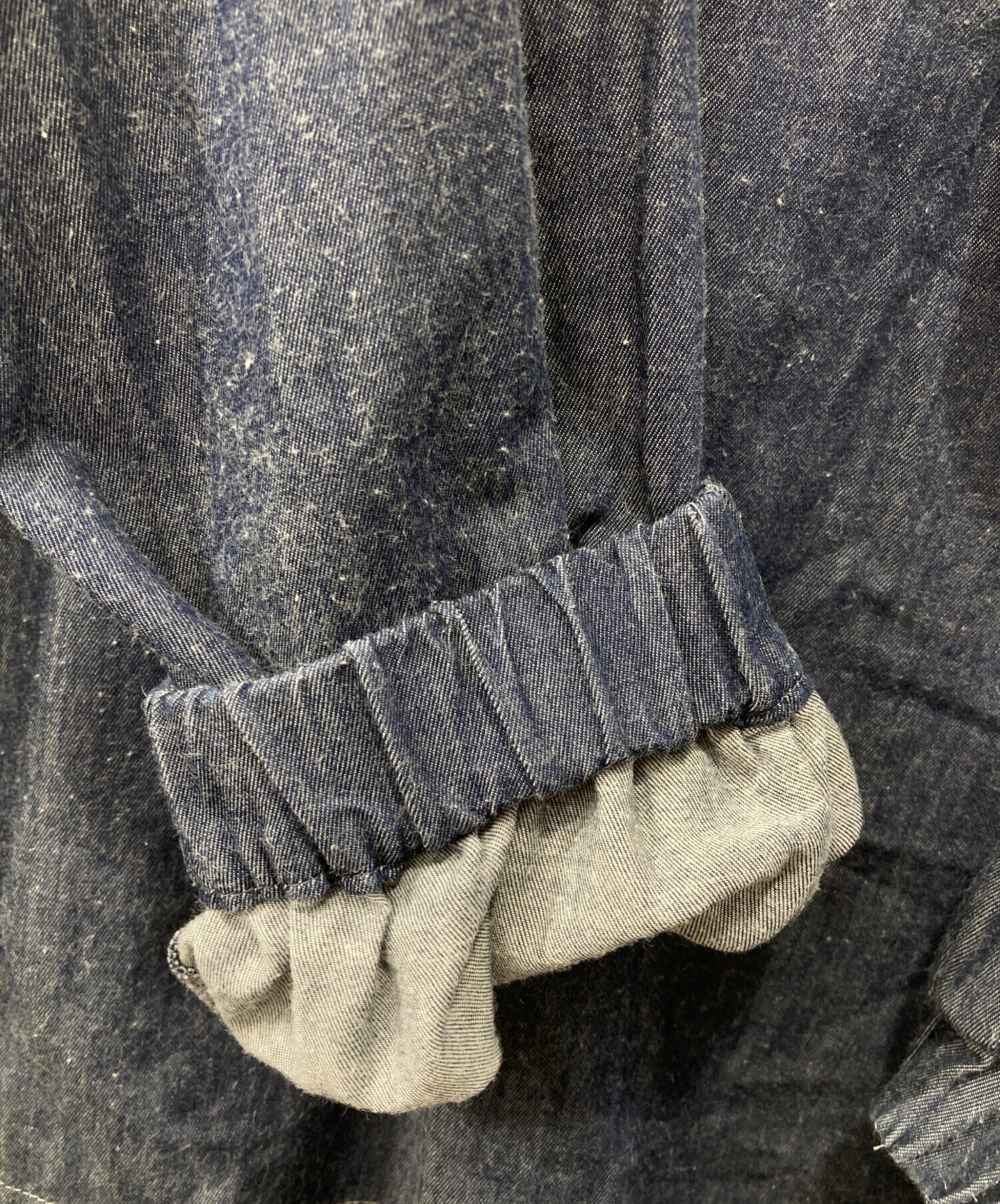 美品 ヨリ Yori コットンバックリボン ギャザー ブラウス◆ネイビー 中古・古着通販】yori (ヨリ) デニムバックリボンギャザーブラウス