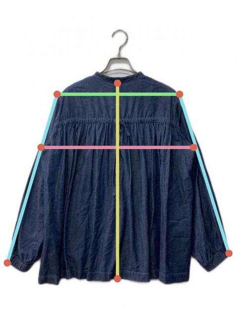 中古・古着通販】yori (ヨリ) デニムバックリボンギャザーブラウス