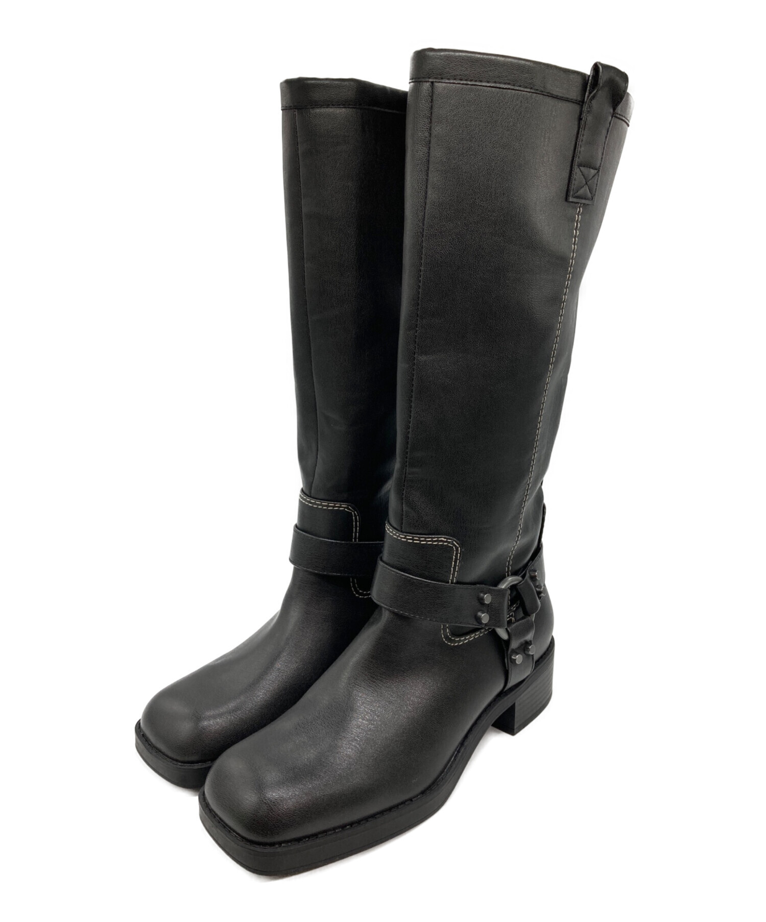 中古・古着通販】ZARA (ザラ) ロングバイカーブーツ ブラック サイズ