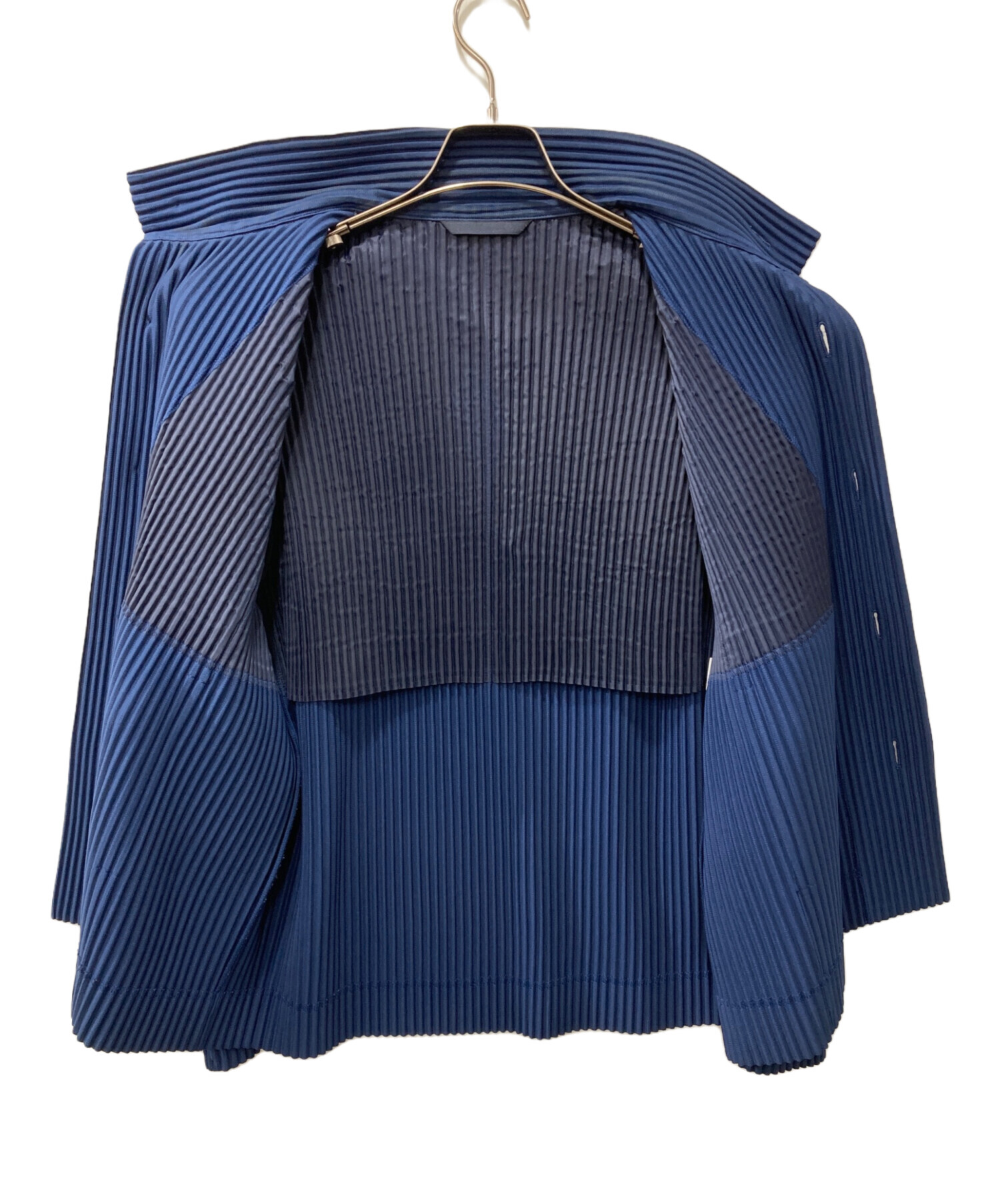 Homme plisse オムプリッセ 青 ジャケット コート 中古・古着通販】HOMME PLISSE ISSEY MIYAKE (オムプリッセ イッセイ