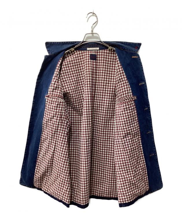 Lサイズ パパス カバーオール PAPAS 裏地チェック デニム ジャケット 綿 中古・古着通販】PAPAS (パパス) デニムカバーオール インディゴ
