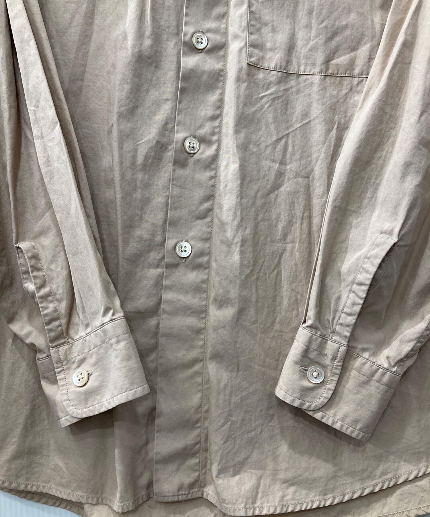 古着 AURALEE 長袖シャツ グレージュ 4 中古・古着通販】AURALEE (オーラリー) WASHED FINX TWILL BIG SHIRTS