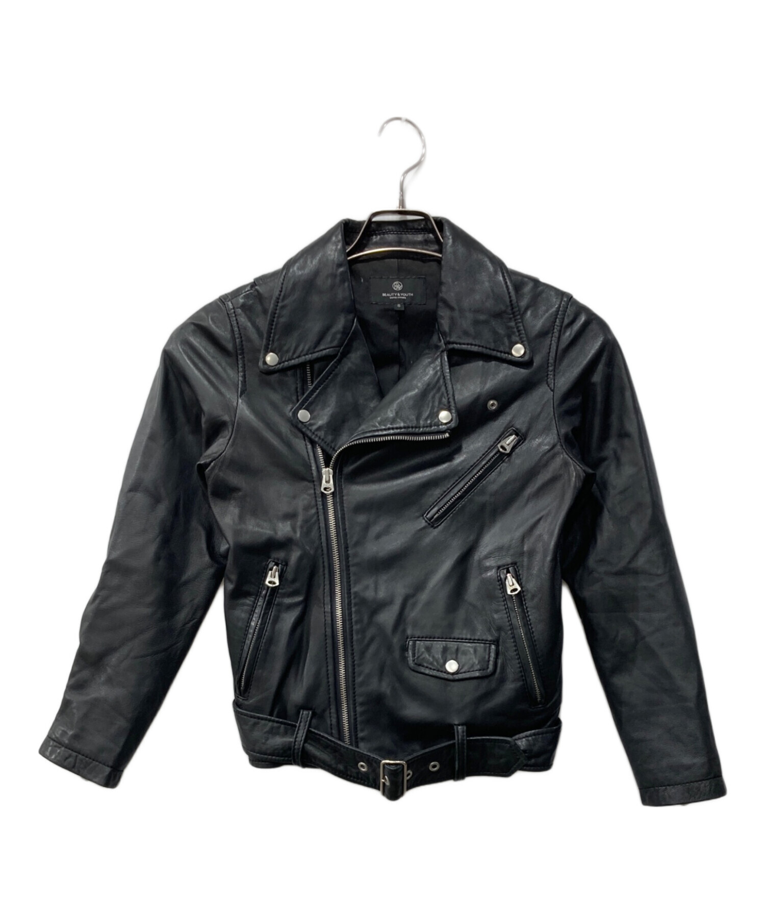 BEAUTY&YOUTH UNITED ARROWS ライダース S 黒 【古着】【中古】【送料無料】 中古・古着通販】BEAUTY&YOUTH (ビューティーアンドユース) レザー