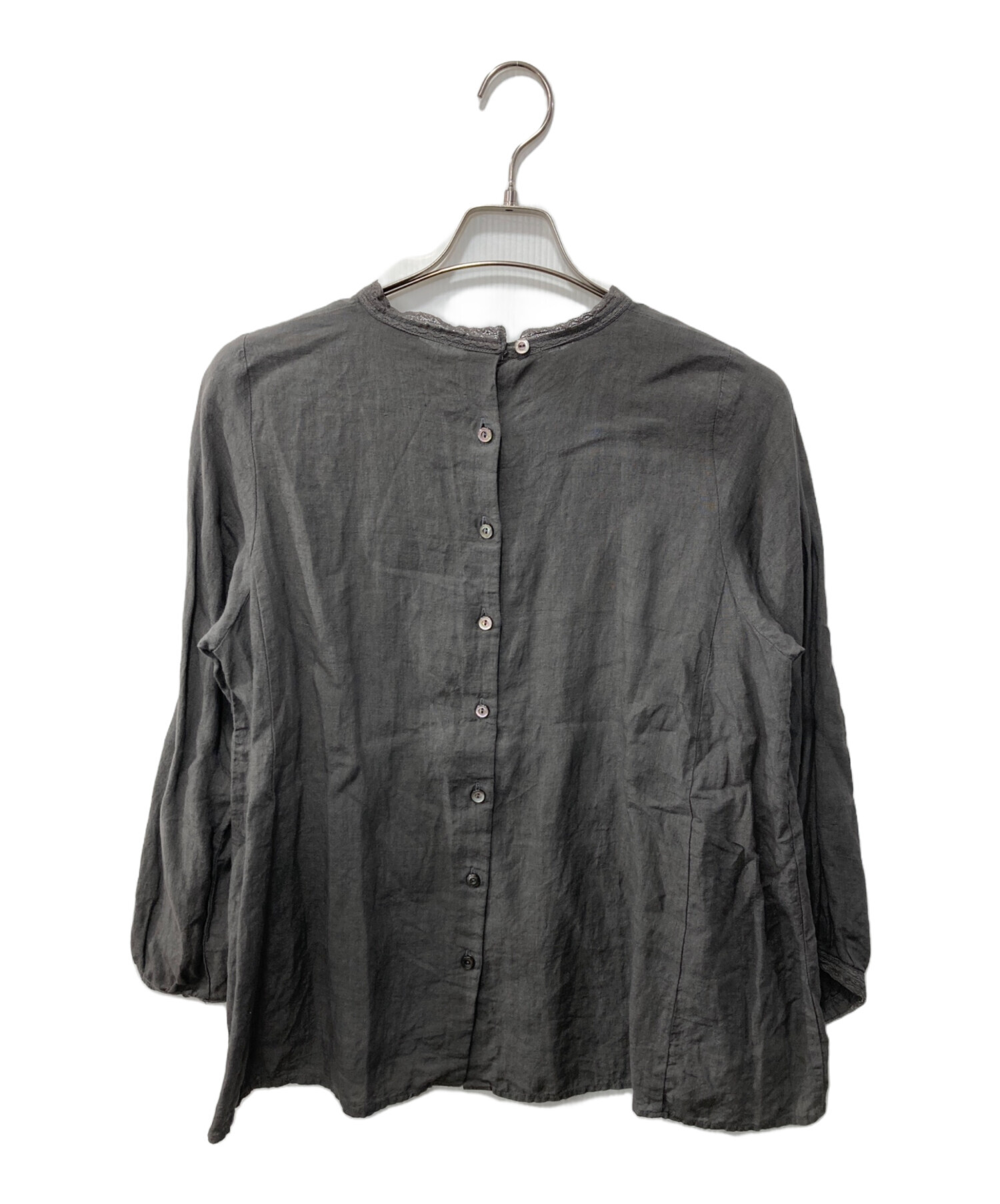 中古・古着通販】nest Robe (ネストローブ) リネンブラウス グレー 