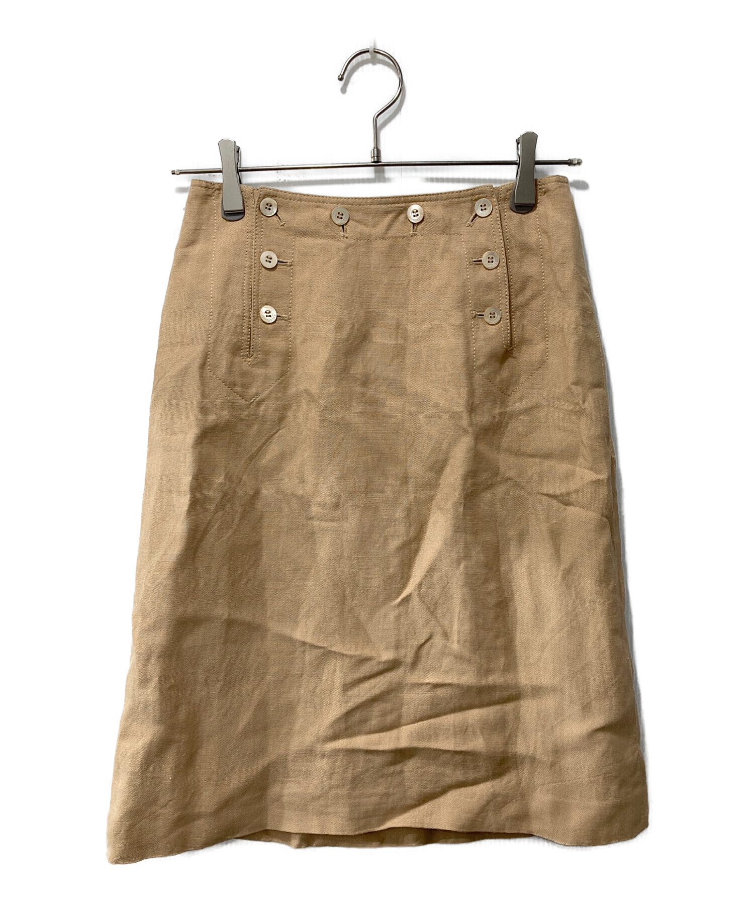 中古・古着通販】BURBERRY (バーバリー) リネンスカート ベージュ