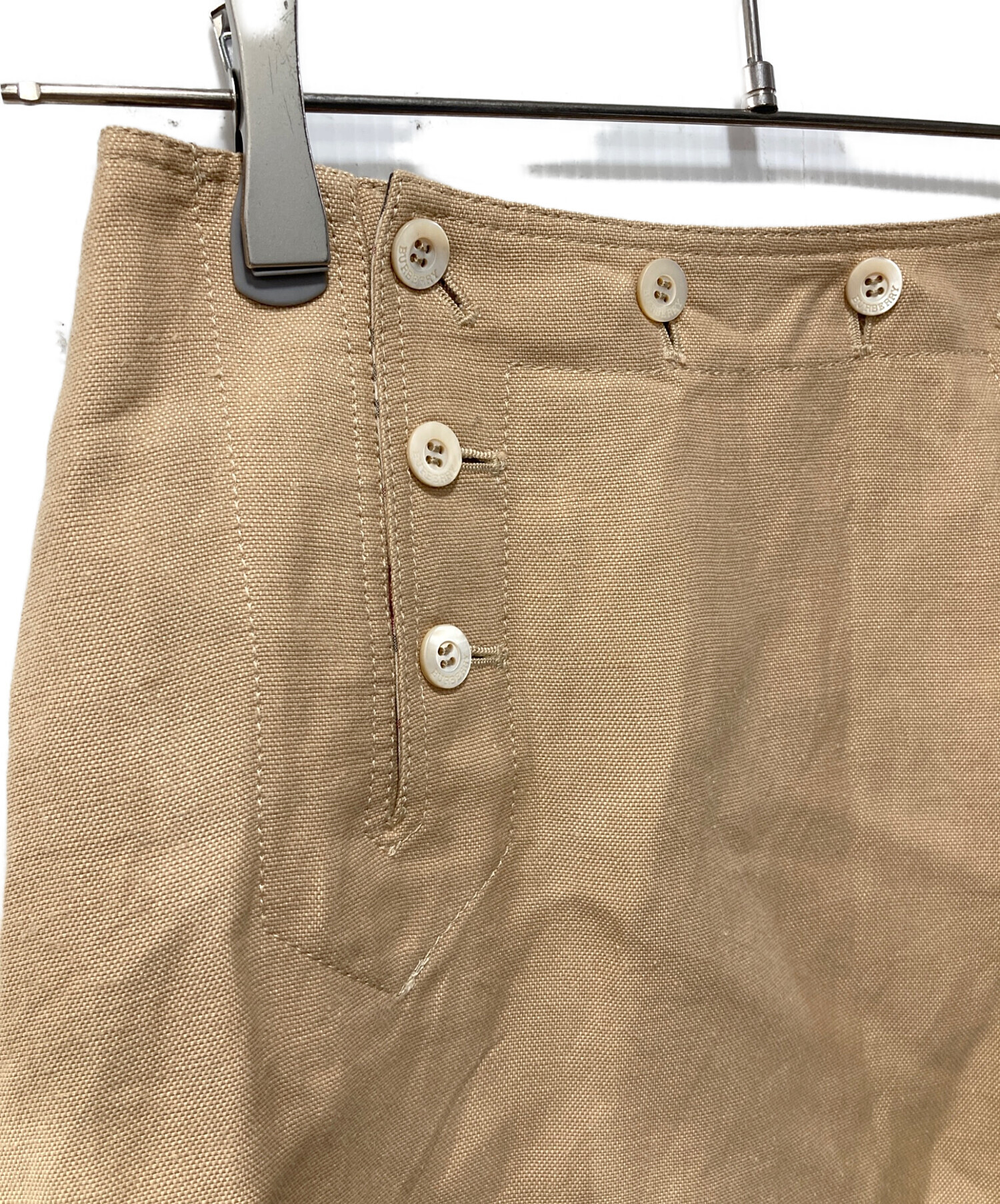 中古・古着通販】BURBERRY (バーバリー) リネンスカート ベージュ