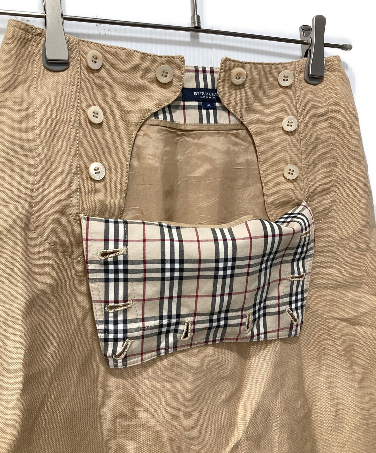 中古・古着通販】BURBERRY (バーバリー) リネンスカート ベージュ